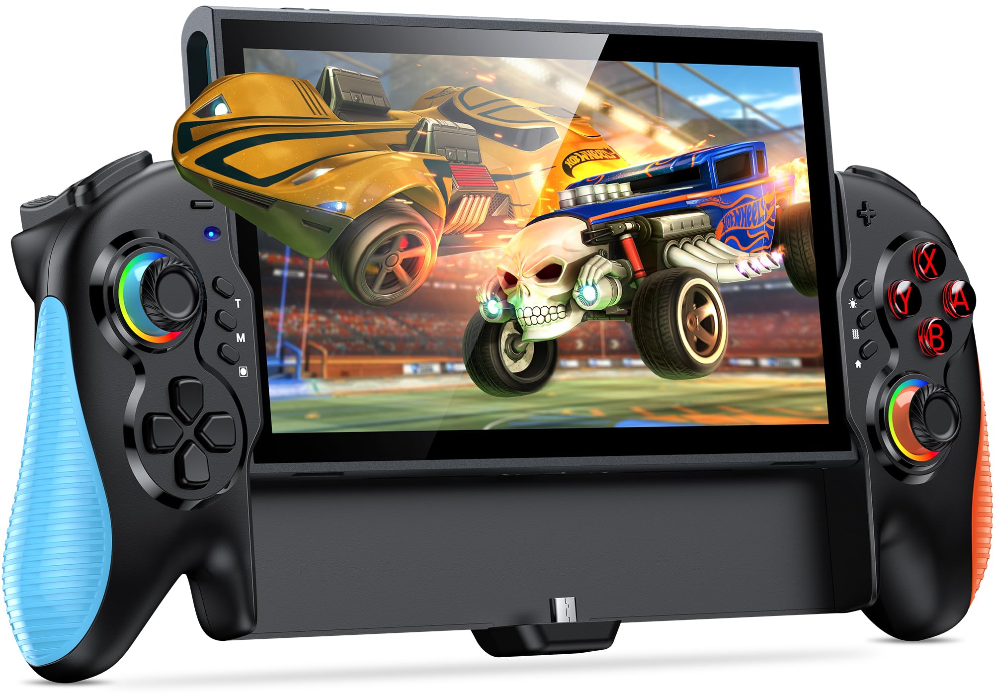 HASACOOL Switch 2 Manette portative, manette filaire Pro avec joysticks effet Hall, Turbo, boutons arrière programmables M1/M2, lumière RVB, 6 fentes pour cartes de jeu, double vibration + gyro