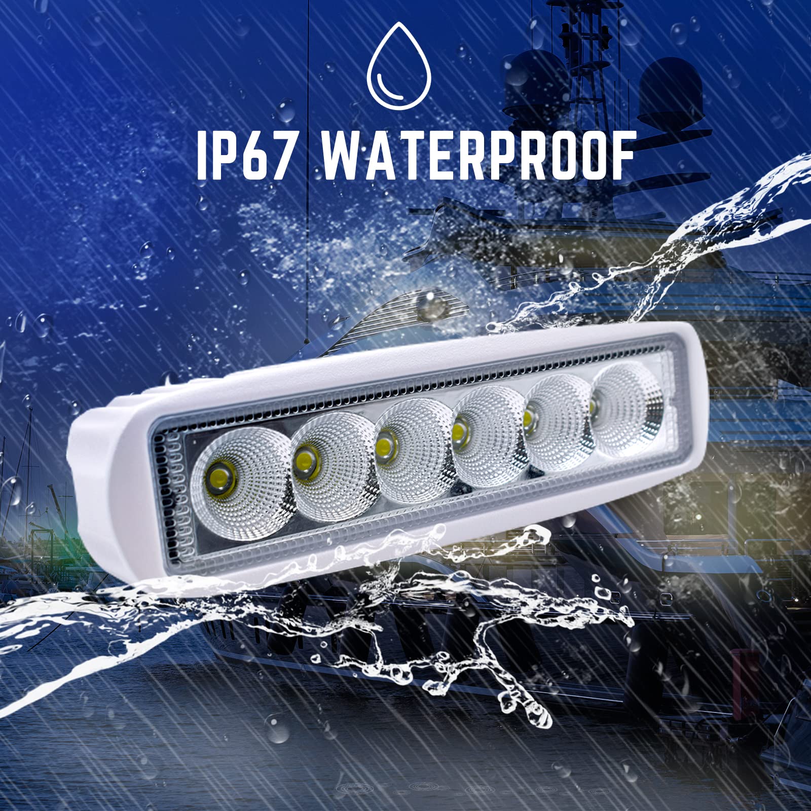 Acelane LED Boat Lights Marine Light Bar TTop Spreader Light Bar White