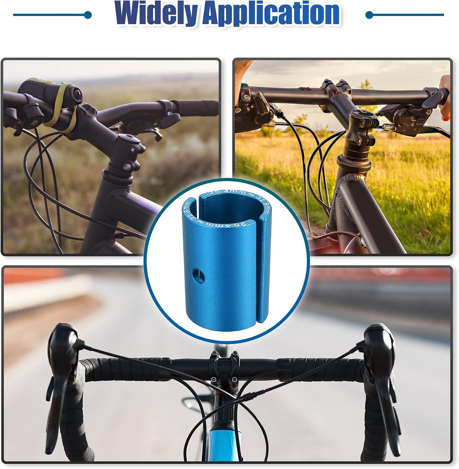 X AUTOHAUX 2 Pair Bike Handlebar Shim 25.4 to 31.8mm Stem Shim Spacer Blue, 45*31.8mm - Image 4