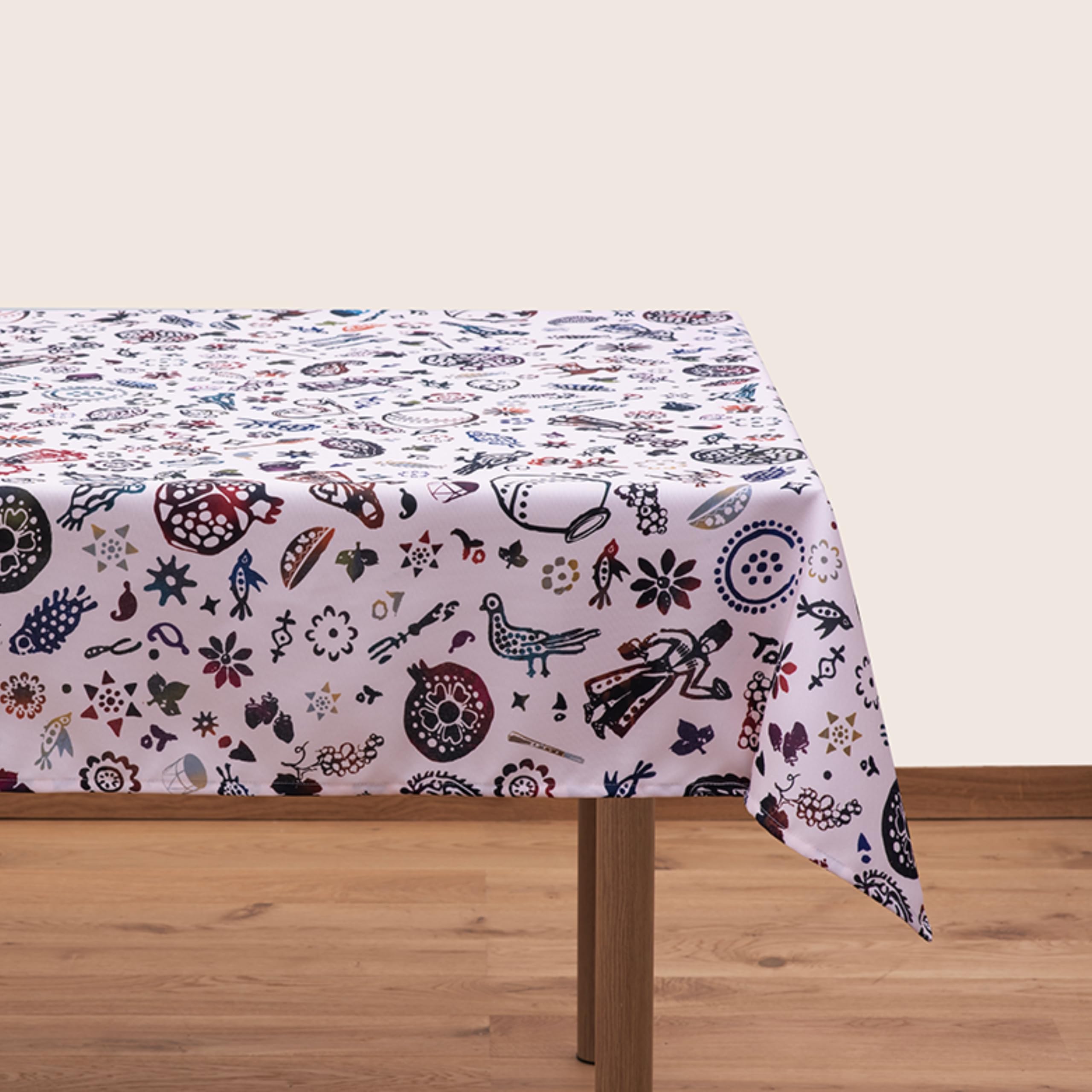Nappe en polyester Qimerioni infroissable multicolore de 55x55 cm