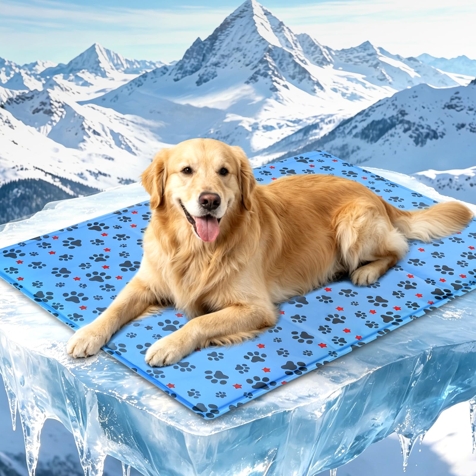Tappeto Refrigerante per Cani,Tappetino Refrigerante Cane,Tappetino Refrigerante Animali Domestici,Facile da Pulire,Elementi Essenziali dell'Estate 90x60cm,Blu