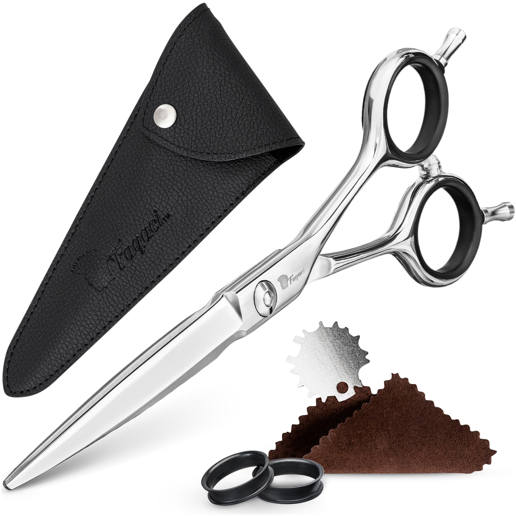 Fagaci Hairdressing Scissors Professional 6” Super Sharp Thin Blades, 440C Steel for Maximum Precision, Lightweight Professional Hair Scissors for Women & Men, Barber Hair Cutting Shears