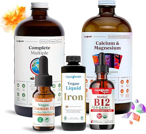 Liquid Health Ultimate Bariatric - Suplemento vitamínico líquido bariátrico para adultos con hierro, calcio, magnesio, vitamina D3 vegana y B12