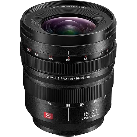 Panasonic Lumix S Pro 16-35mm F4.0 | Objectif grand angle Plein Format S-R1635E (Ultra grand angle 16mm, Bague de débrayage clutch, Tropicalisé, Compact et léger) Noir – Compatible monture L