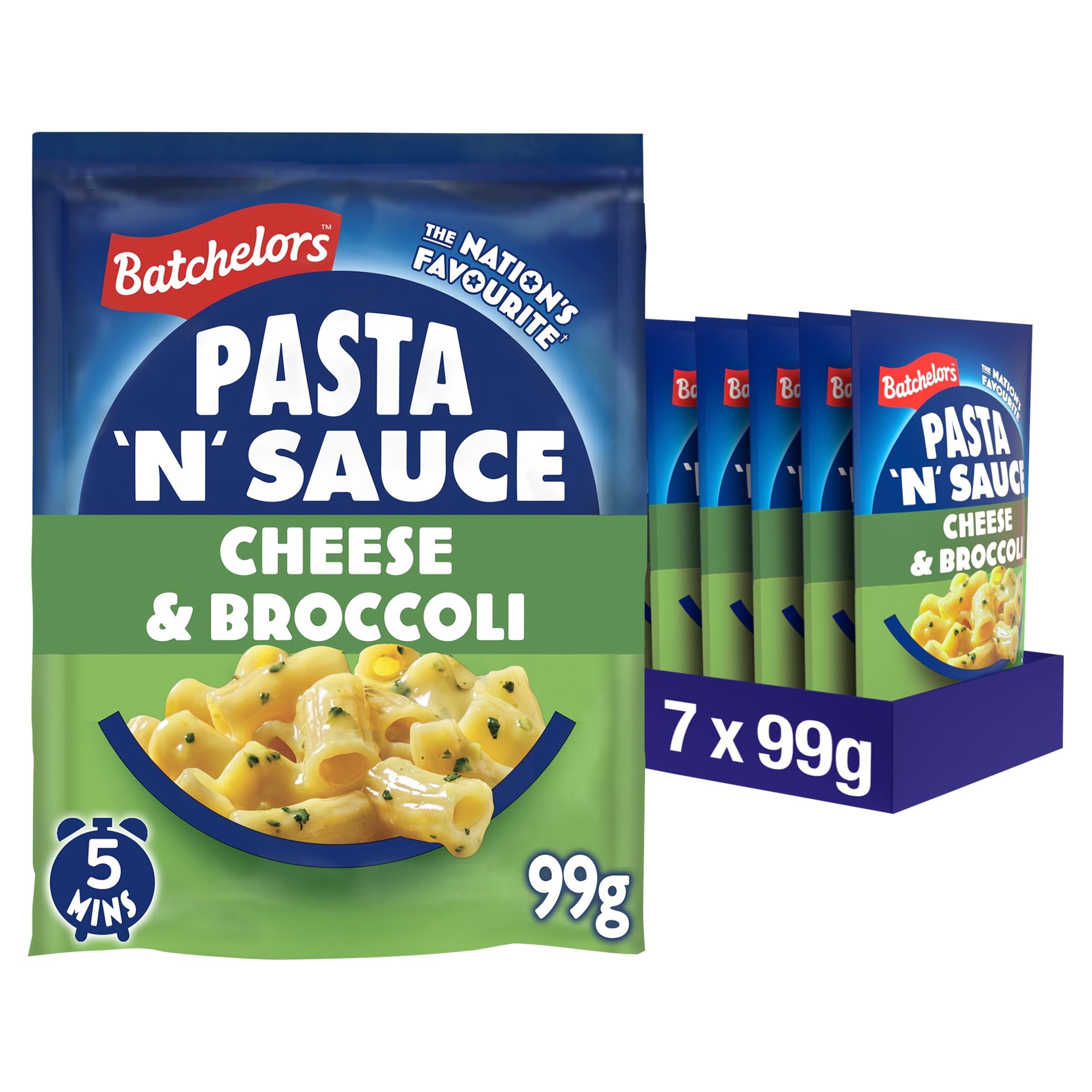 Batchelors Pasta 'n' Sauce Cheese & Broccoli Ready Meal, 99 g (7-Pack)