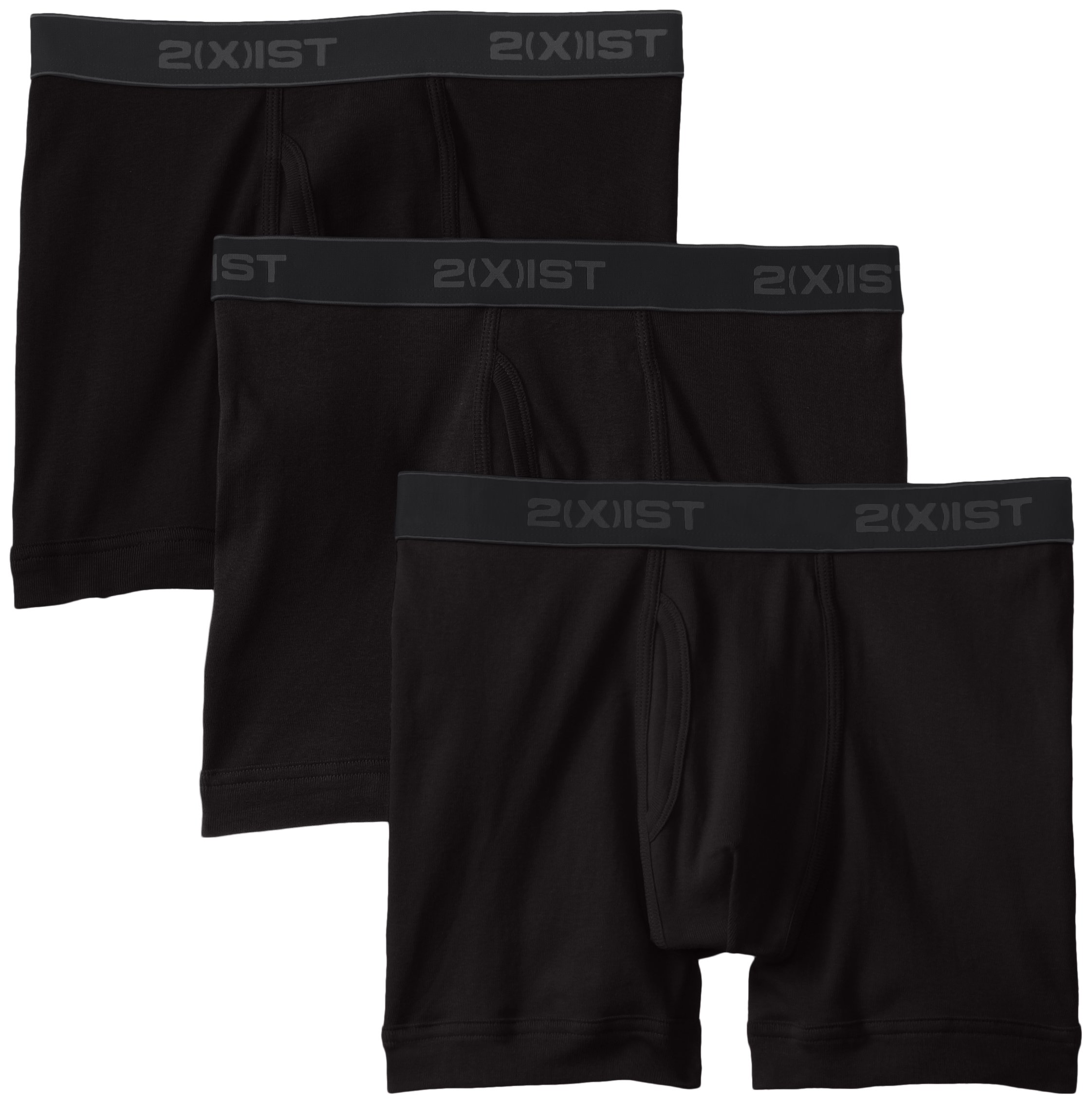 2(X) IST Men's Essential Cotton Boxer Brief 3-pack Underwear (pack of 3), New Purple/Heather Grey/Pro Blue