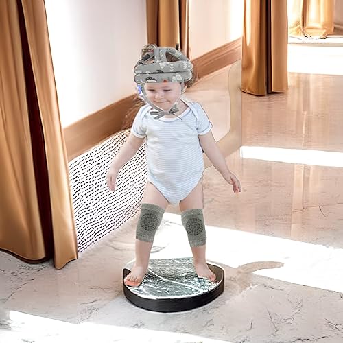 Miniatura 8 de Casco de seguridad para bebés y niños pequeños, transpirable y ajustable, para correr, caminar y gatear (gris)