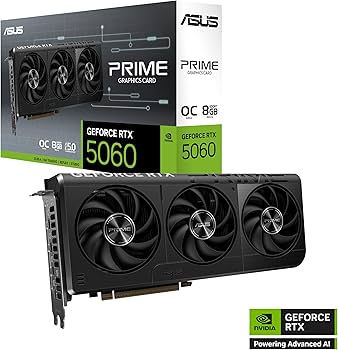 グラフィックボード・グラボ・ビデオカード ASUS DUAL GeForce RTX 5060 8GB GDDR7 Amazon.com: ASUS The SFF-Ready Prime GeForce RTX™ 5060 8GB GDDR7
