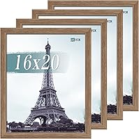 Vista 96 de VCK Paquete de 4 marcos para póster de 16 x 20 pulgadas, de madera maciza negra con veta de madera exclusiva, marco de galería de pared