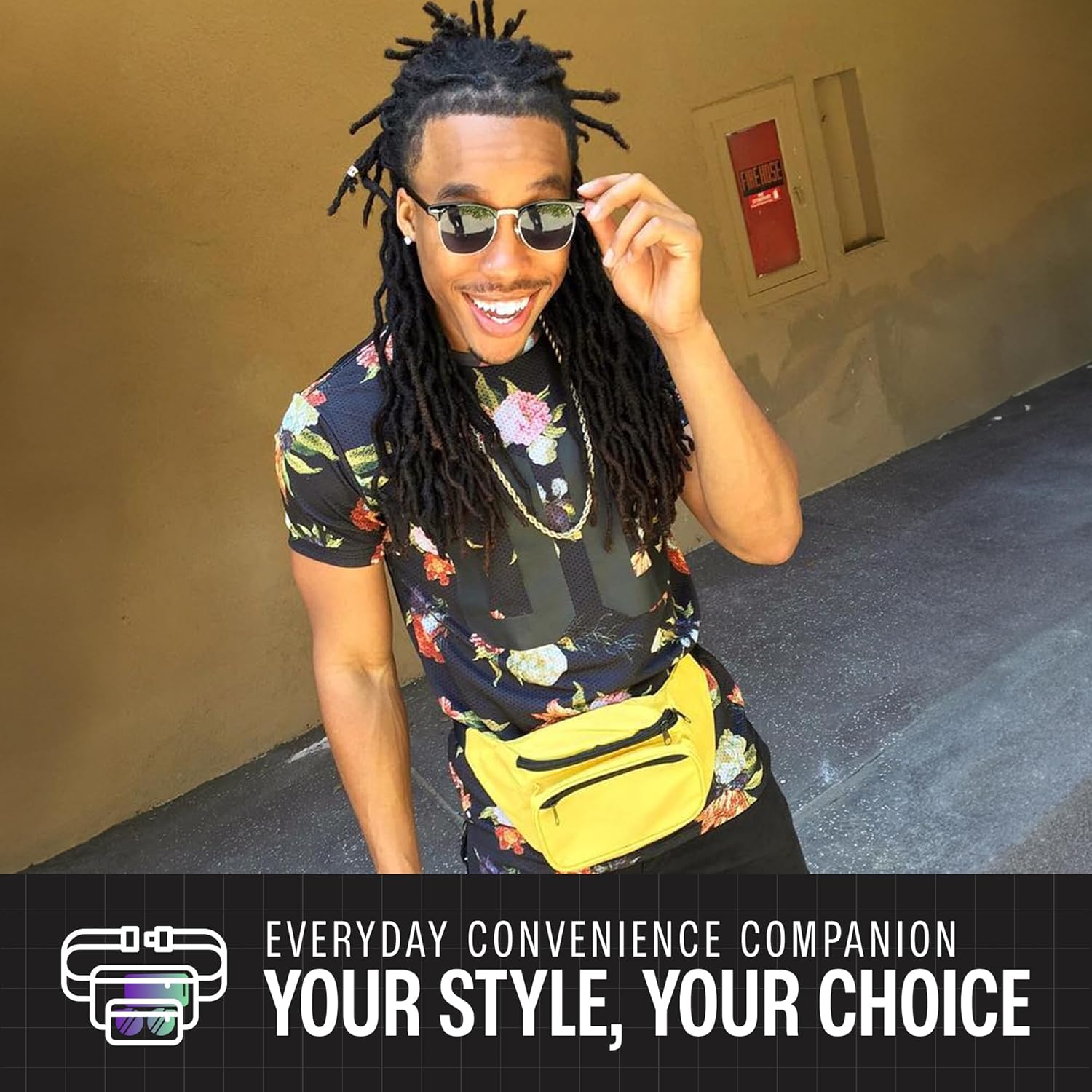 Yellow Fanny Pack Belt Bag I Mens Fanny Packs for Women Fashionable - Crossbody Bag Bum bag Waist Bag Waist Pack - Hands Free for Hiking, Running, Travel, Waterproof and more - Image 7