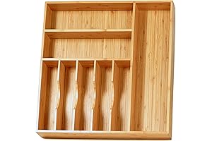 Premium Silverware Drawer Organizer (19" x 19")
