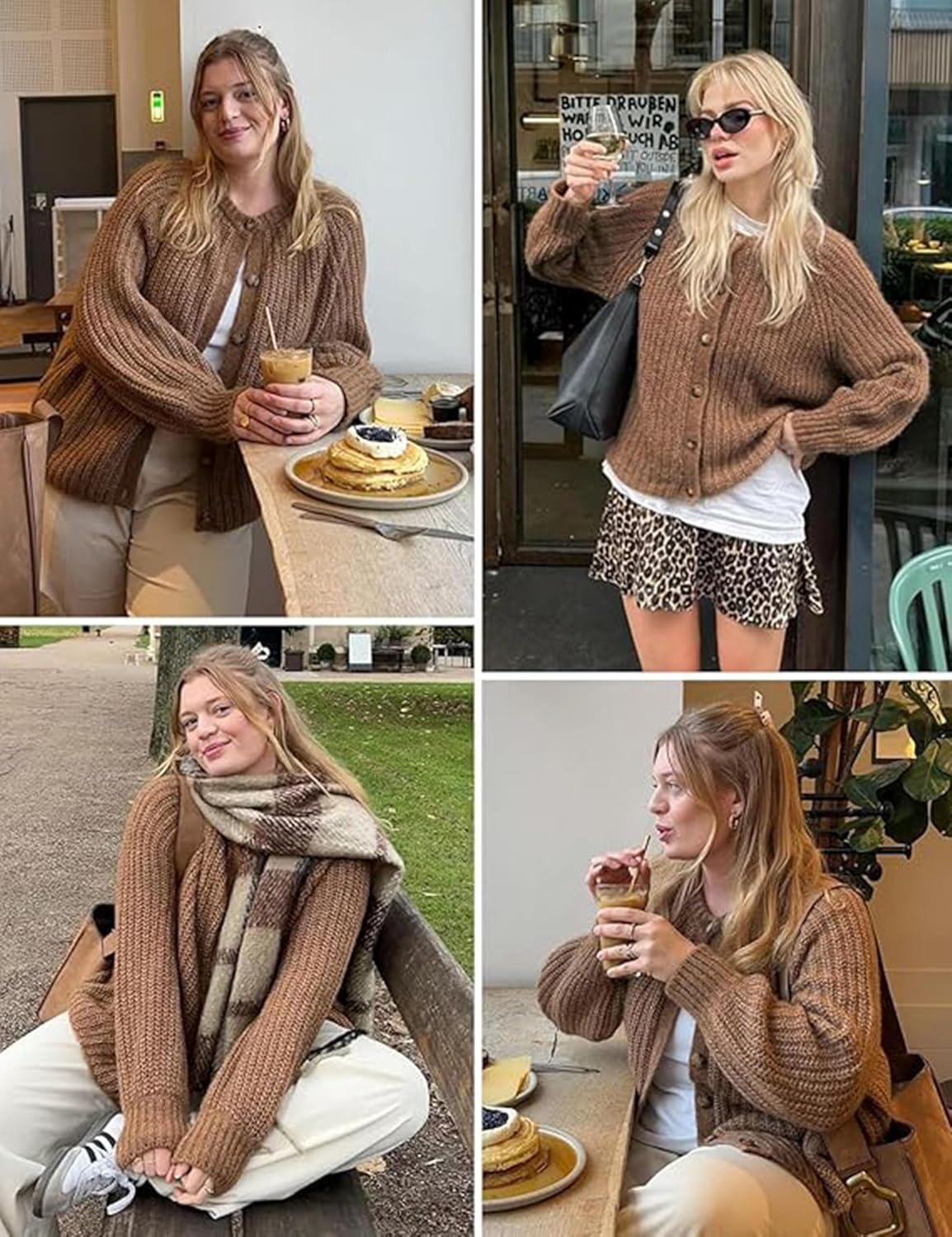 Watashi Womens Cardigan Sweater Fall Button Down Long Sleeve Sweater Chunky Knitwear Casual Open Front Loose Cardigan Coat - Image 5