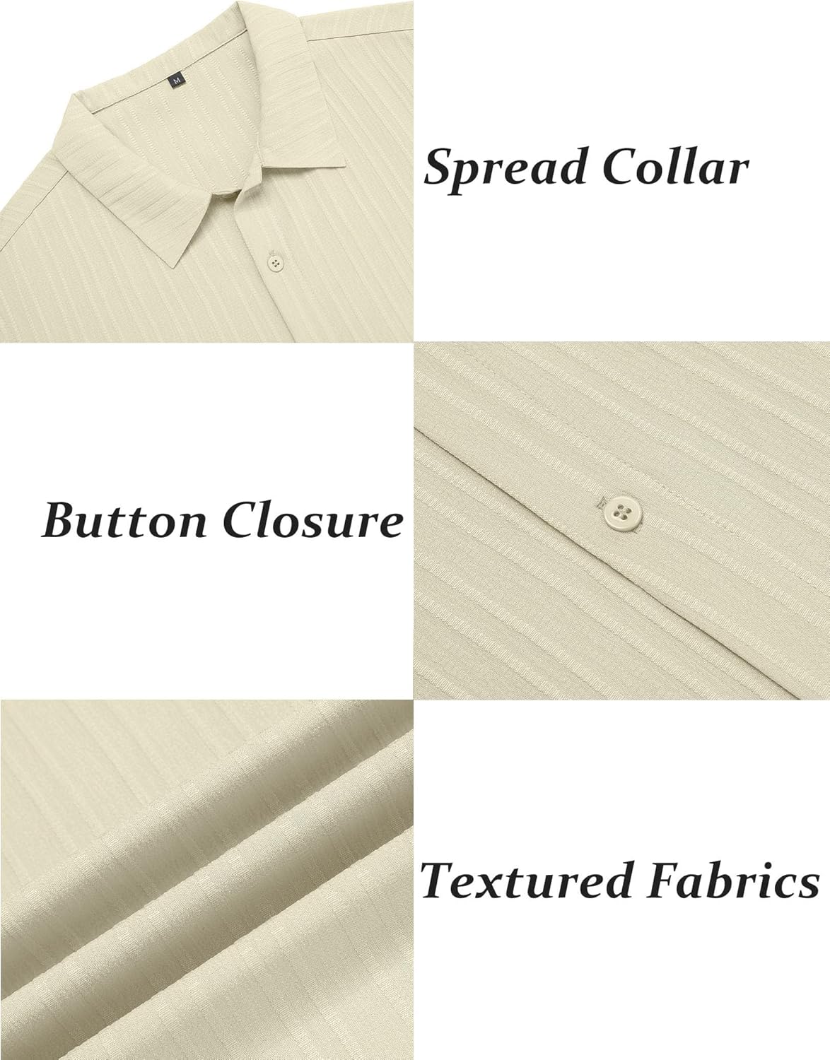 COOFANDY Men's Short Sleeve Casual Button Down Shirts Textured Summer Beach Shirt - Image 5