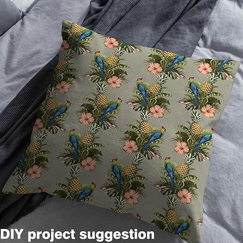 Miniatura 4 de Feelyou The Yard - Tela de tapicería tropical para sillas, sofá, diseño floral de pájaro de piña para exteriores, tela decorativa de hojas de palma