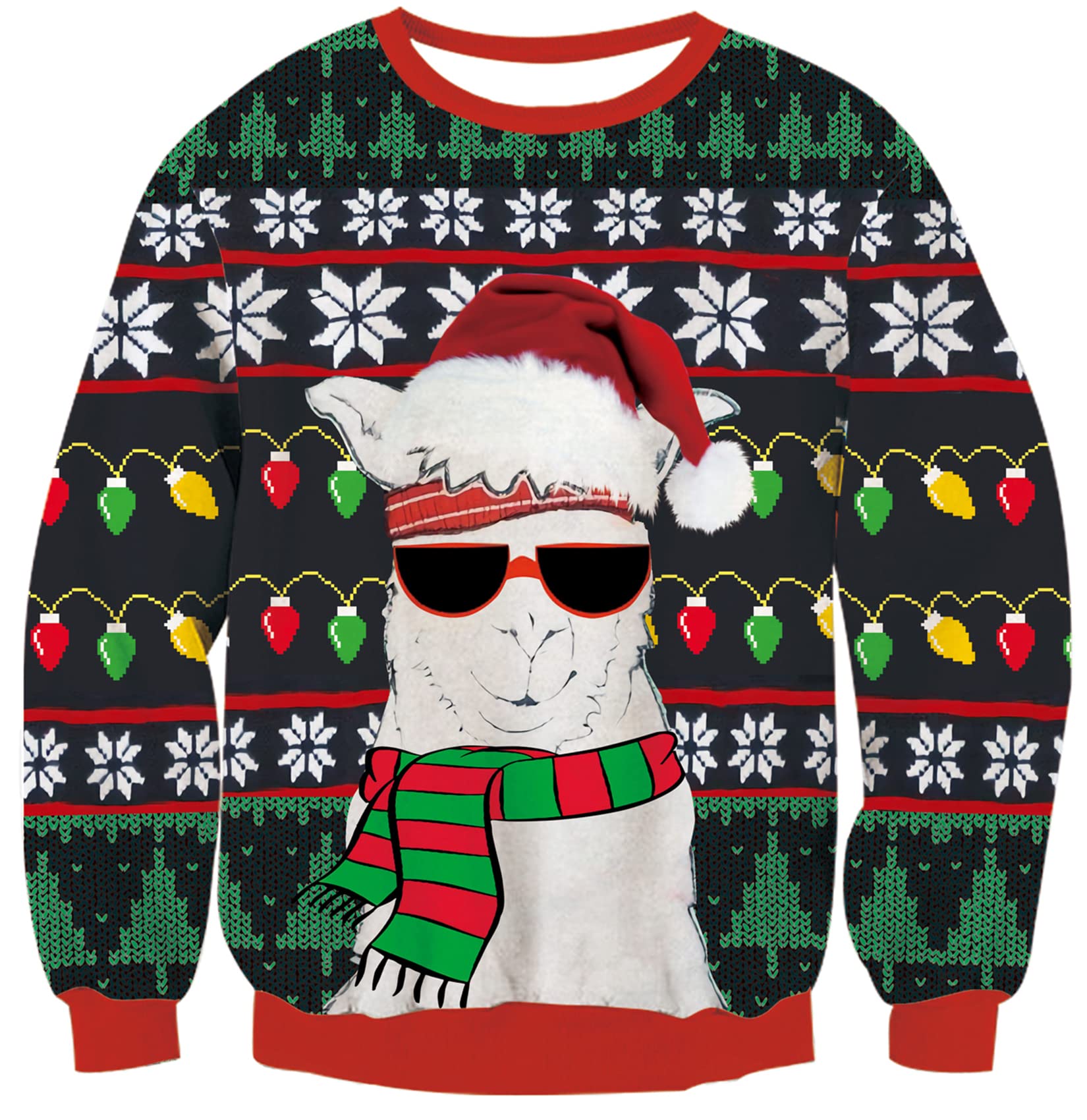 Loveternal Pull de Noël Unisexe pour garçons et Filles - Cadeau pour Enfants - Manches Longues - Col Rond - Sweat à Capuche décontracté - Pull de Noël Moche - Âge 7-14 Ans