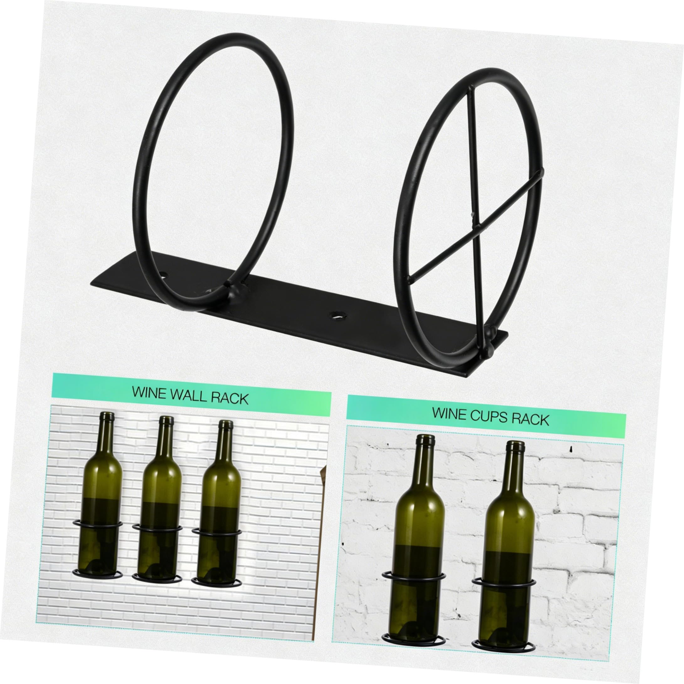 DOITOOL 6 Piezas Botellero Montado Pared de Hierro para Botella Diseño Colgante Funcional y Moderno de Unidades para Vino Cerveza y Decoración de Cocina o Bar