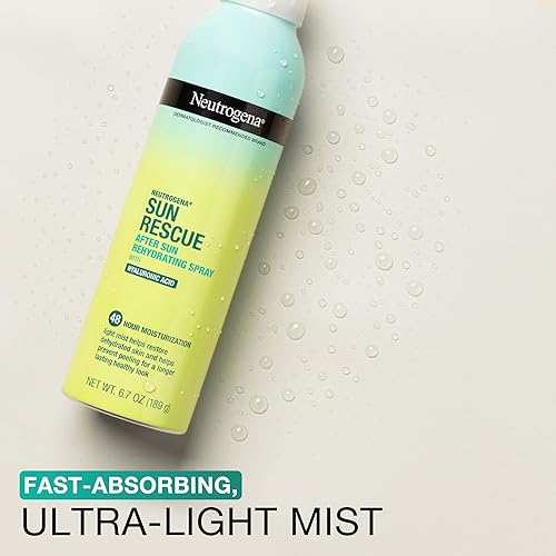 Miniatura 4 de Neutrogena Sun Rescue After Sun Spray rehidratante con ácido hialurónico, vegano y ligero, 48 humectantes para la piel y el cuerpo, hidratación no