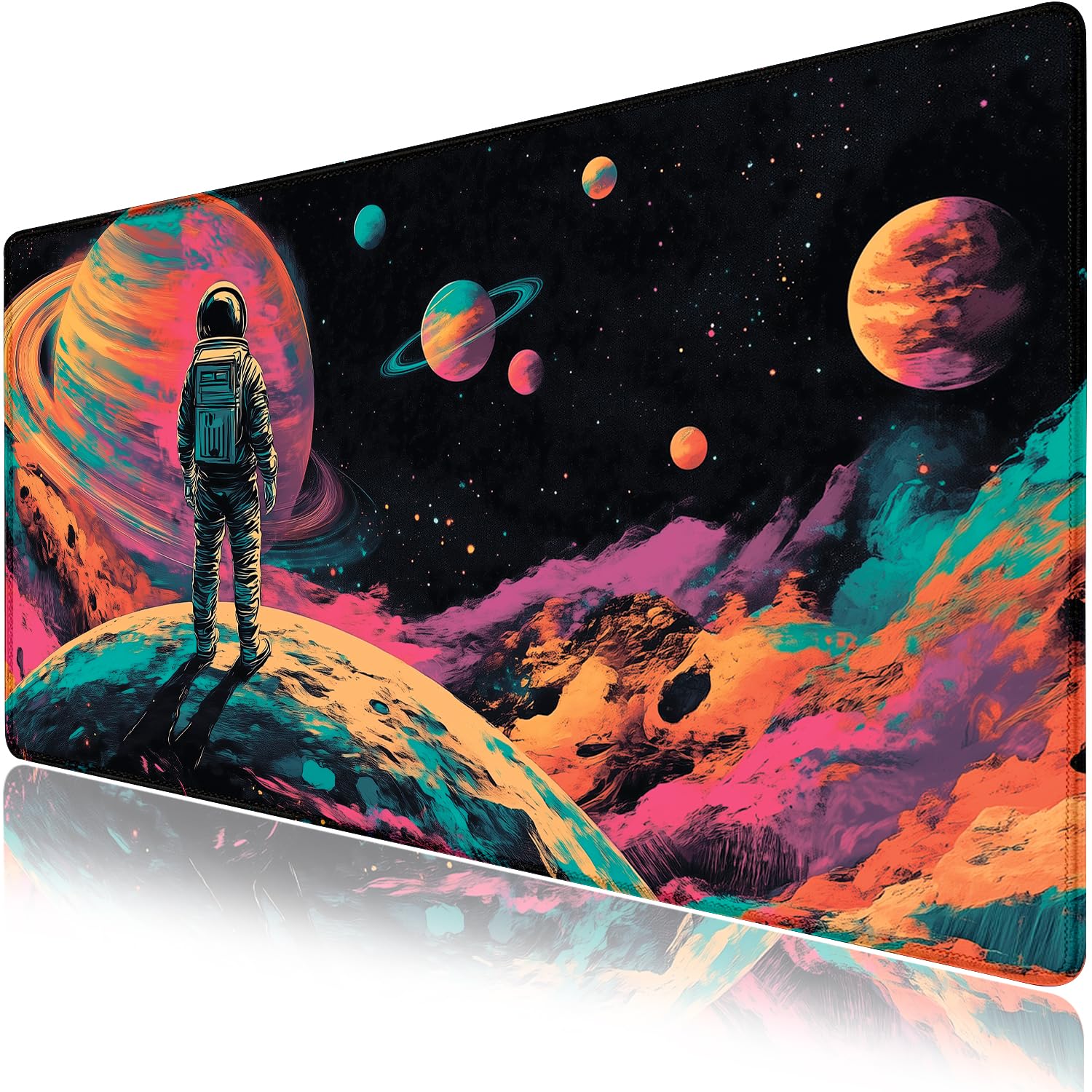 Extra Large Space Gaming Mouse Pad for Computer, Laptop & Keyboard - 31.5"x15.7", Non-Slip Rubber Base, Water-Resistant Surface, Extended Mousepad for