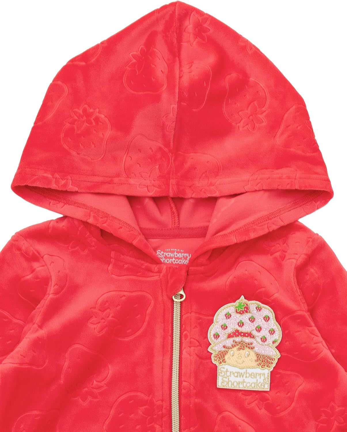 Strawberry Shortcake Velour Zip Up Hoodie and Flare Pants Outfit Set Toddler to Big Kid Sizes (4T - 10-12) - Image 5