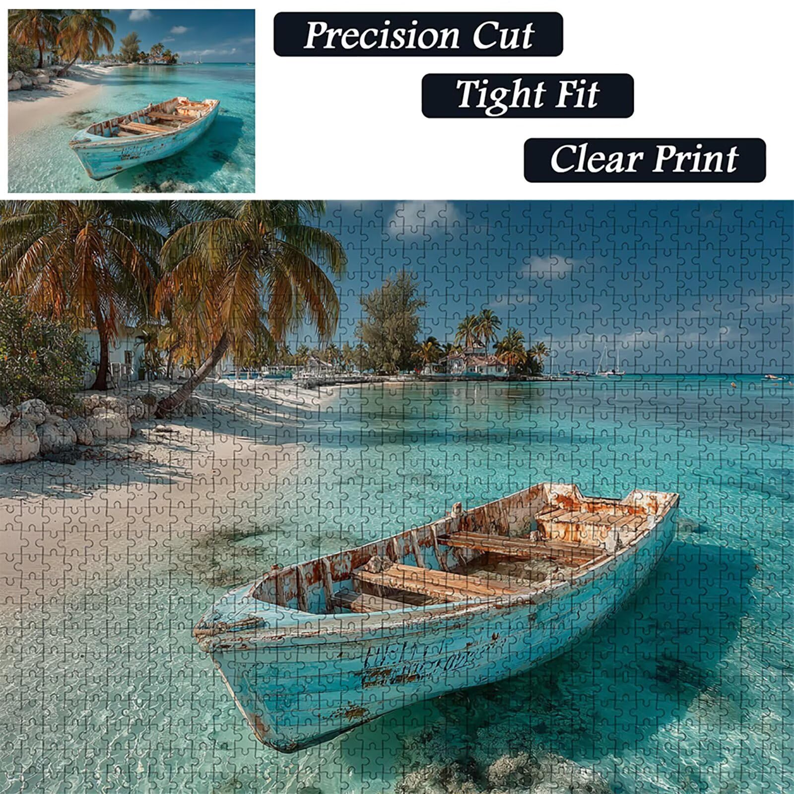 Barca Puzzle 5000 Pezzi Adulti, Vista Mare Puzzle Legno con Scatola 156x105cm, Idea Regalo Uomo e Donna, Divertimento Per Adulti, per Gioco Familiar, Giochi di Sfida, Squisita Confezione, Q-2585