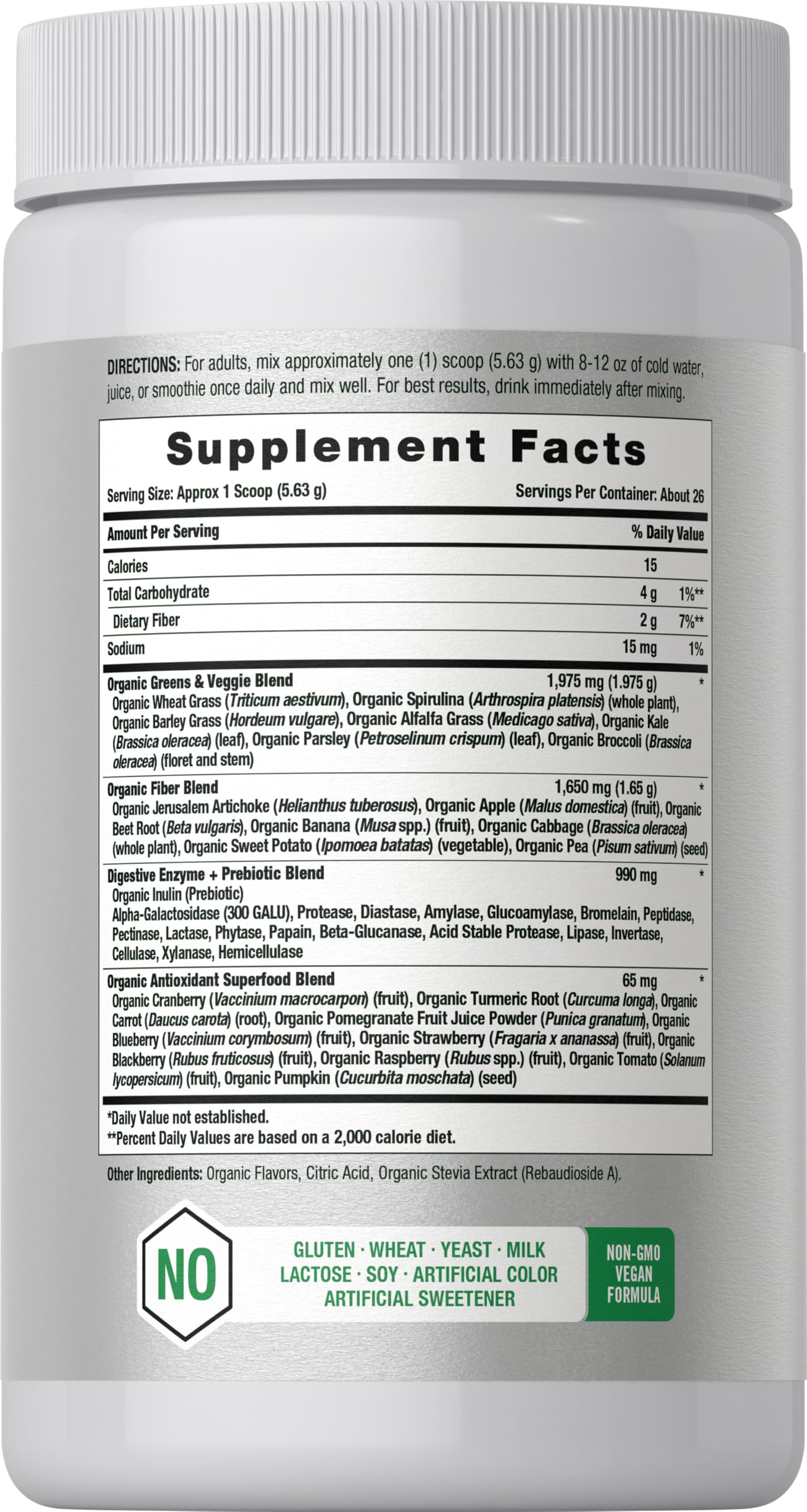 Horbäach Organic Greens Powder | 5.18 oz | 20+ Superfoods & Prebiotics — Amazon image 2