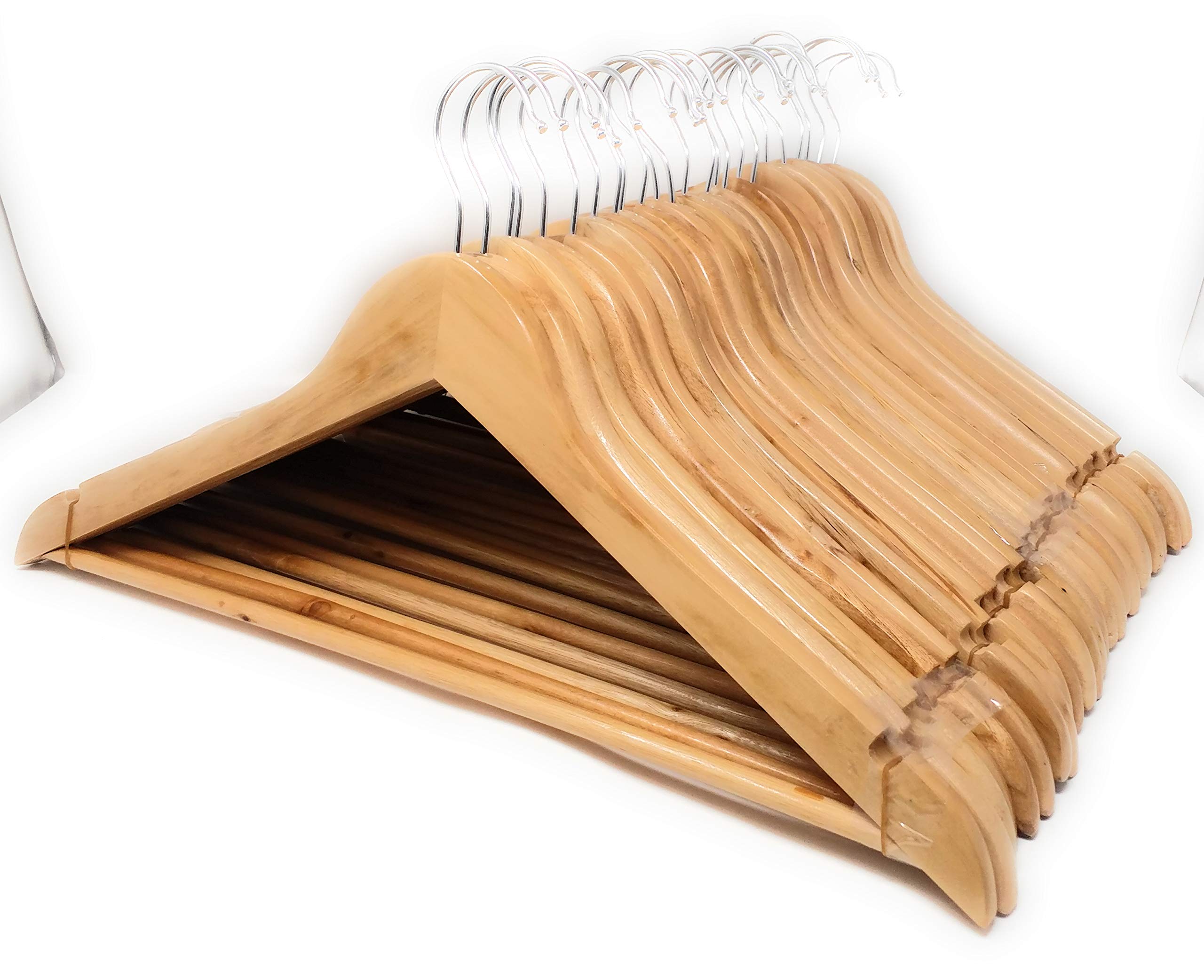 Haneez® Wooden Clothes Hangers, Pack of 24, Brown, Large