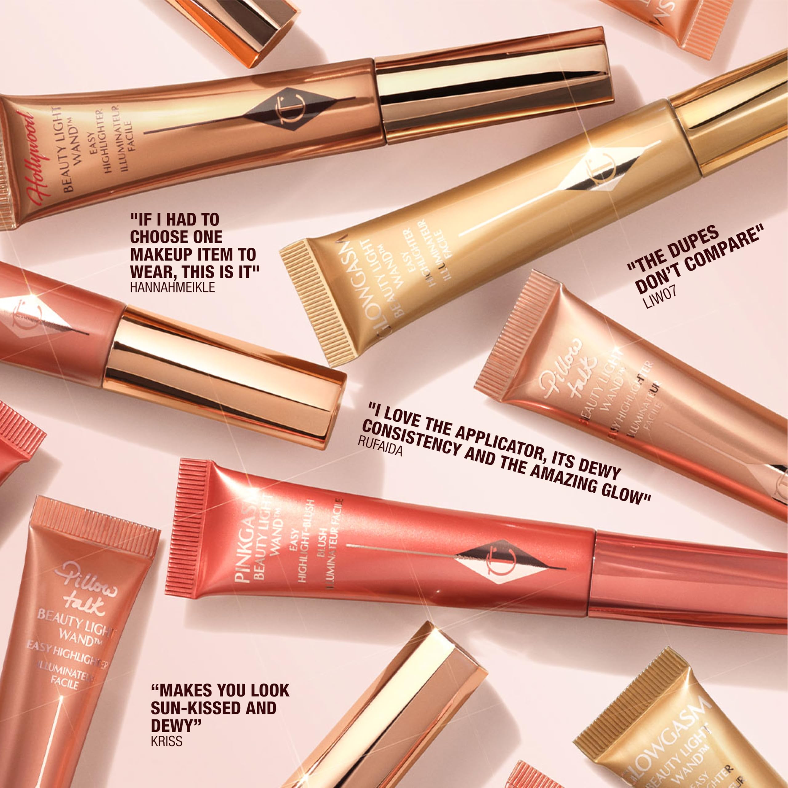 Charlotte Tilbury Beauty Light Wand Liquid Highlighter Makeup - Soft-Focus Highlighter & Blush for Cheeks - Pearlescent, Weightless Radiant Finish: Pinkgasm