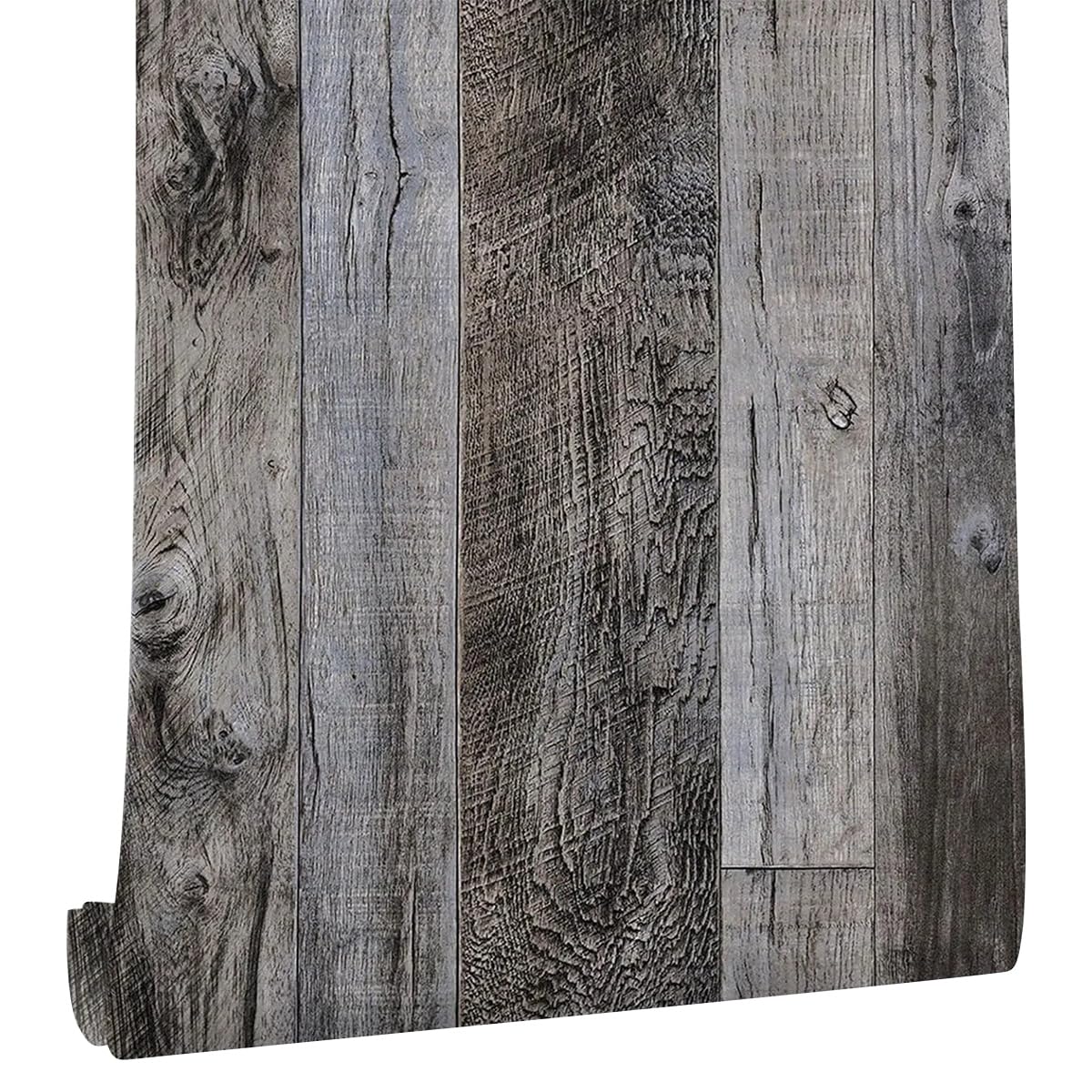 Papier peint autocollant amovible et imperméable, revêtement effet bois marron clair