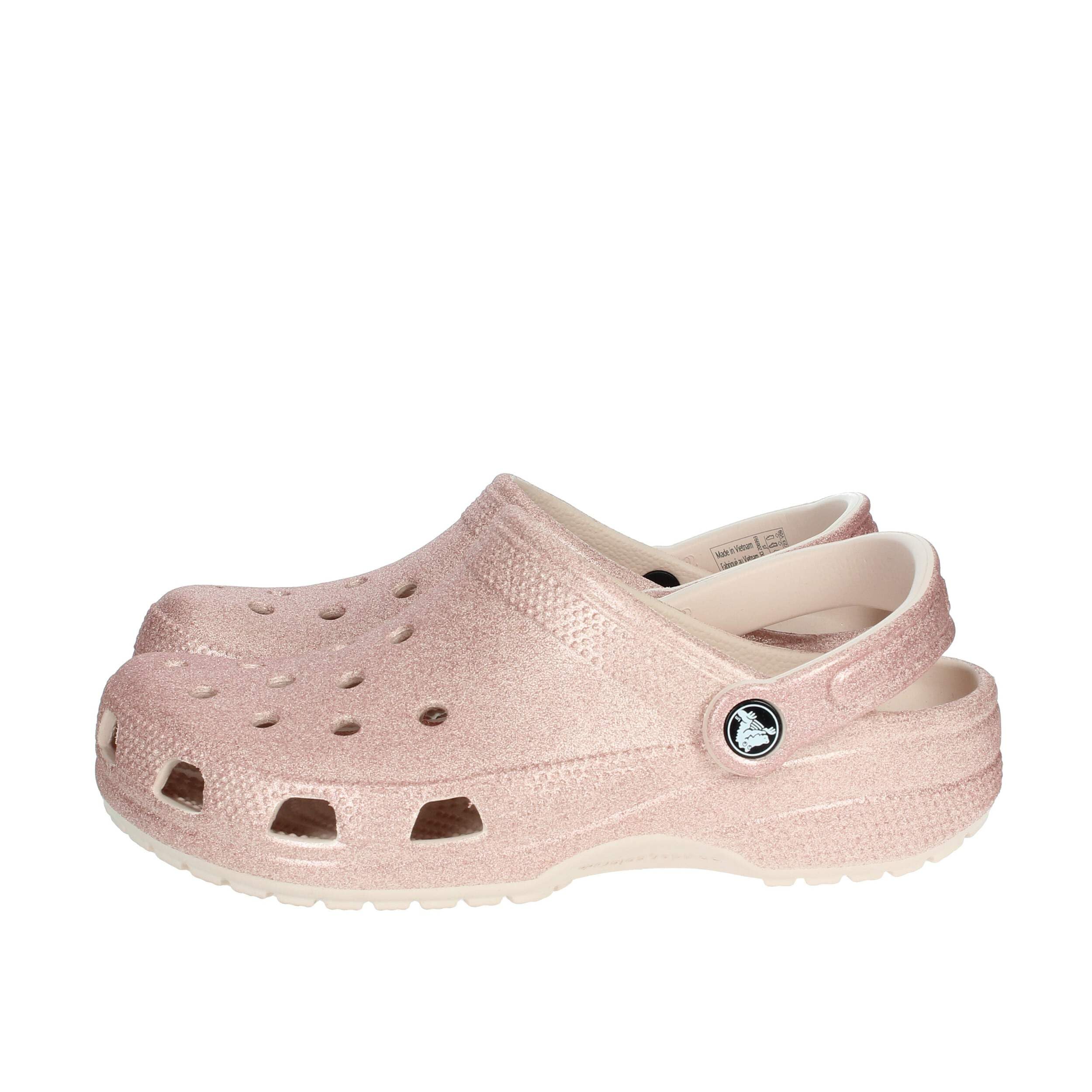 Crocs Kids Classic Glitter Clogs, Quartz Glitter, 5 Big Kid