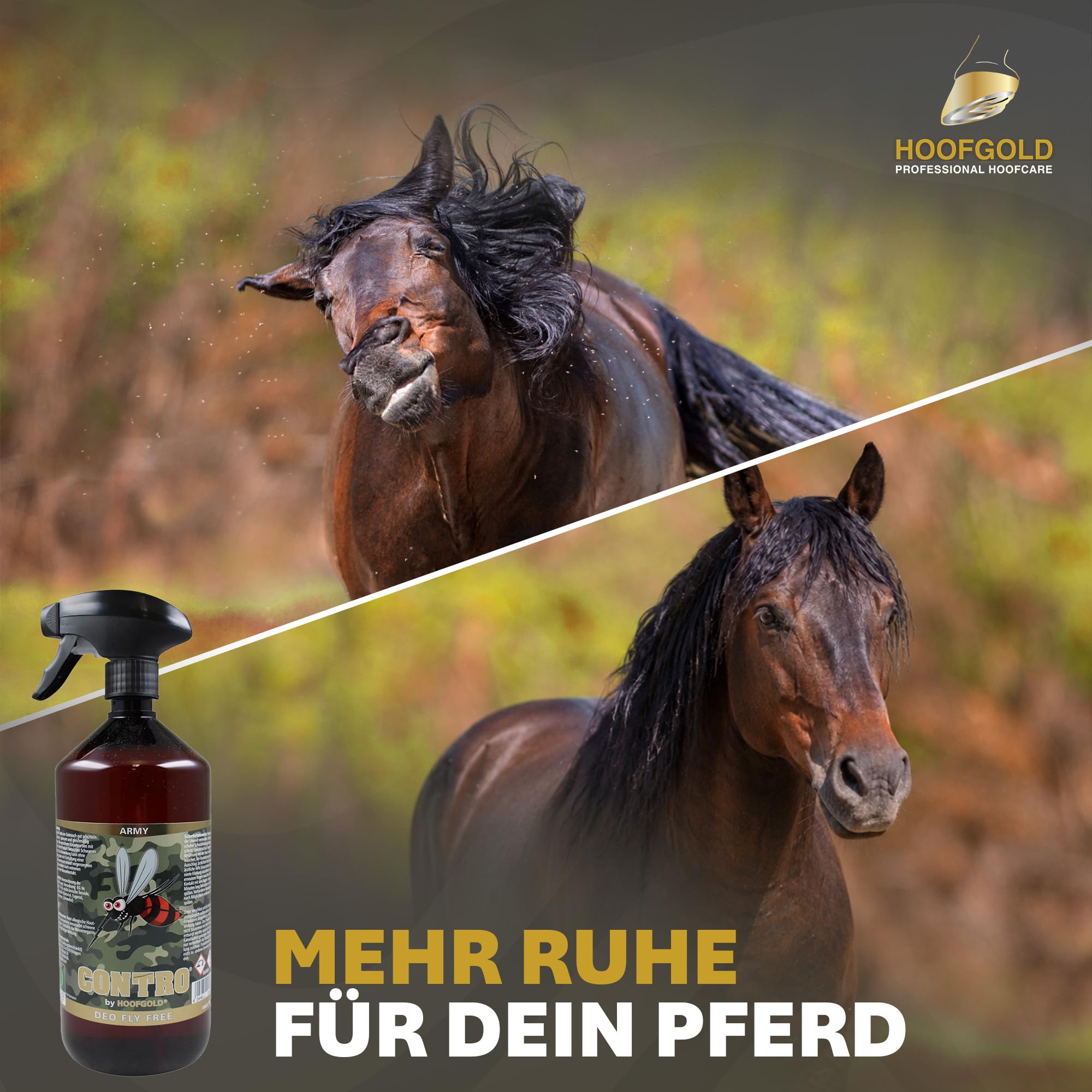 Contro Fliegenspray Pferd 1000 ml - Bremsenspray & Insektenschutz gegen Fliegen, Bremsen & Mücken - langanhaltender Fliegenschutz für Stall, Weide, Ausritt & Turnier | Gegen Fliegen, Bremsen & Mücken - langanhaltender Schutz bei Ausritt, Turnier, Koppel,