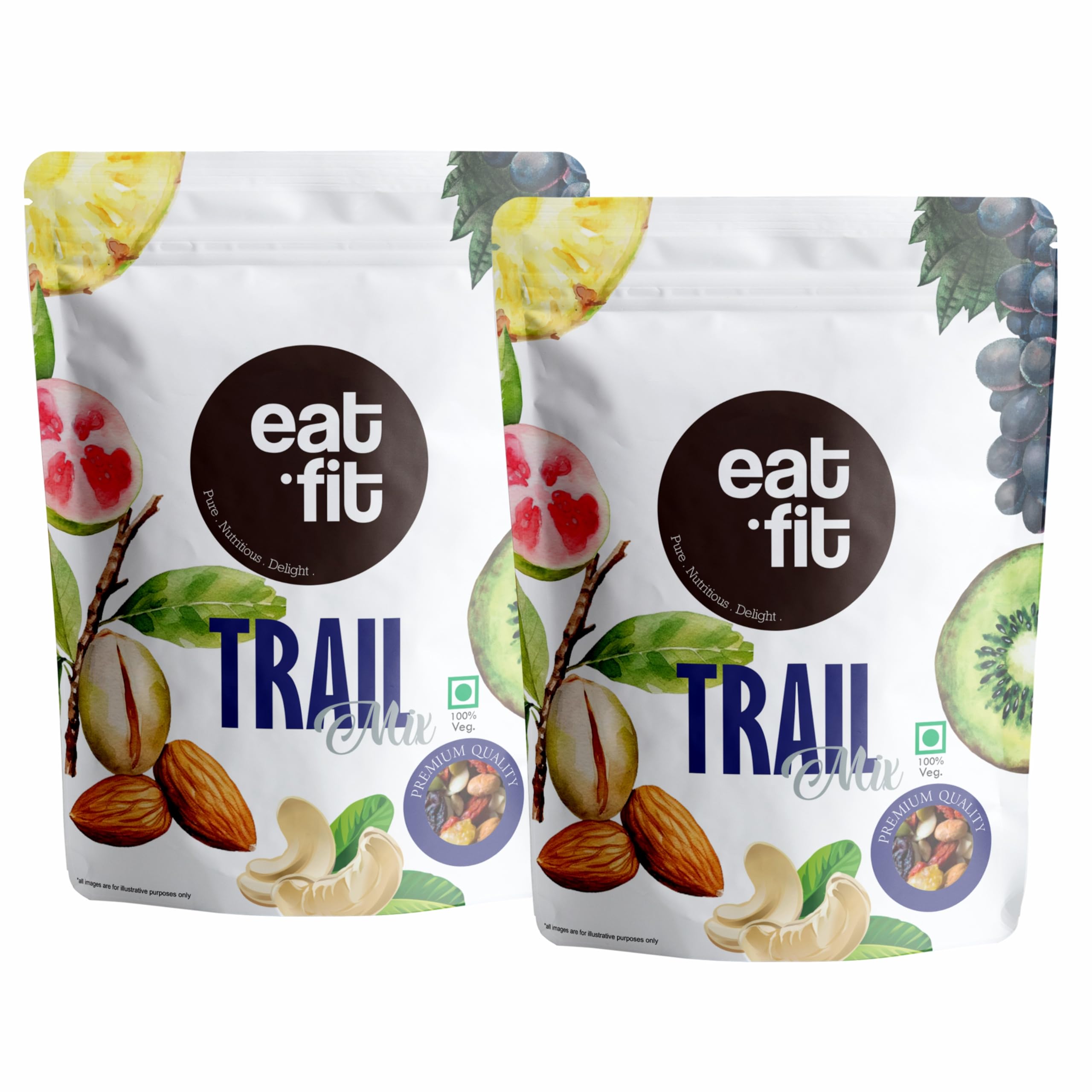 eatfit Trail Mix - Pack of 2 (Each 150gm) I Almonds I Cashews I Cranberries I Black Raisins I Pineapple I Premium Healthy Seeds I Diet Food I Source of Antioxidants I Mix Seeds & Berries-image-4