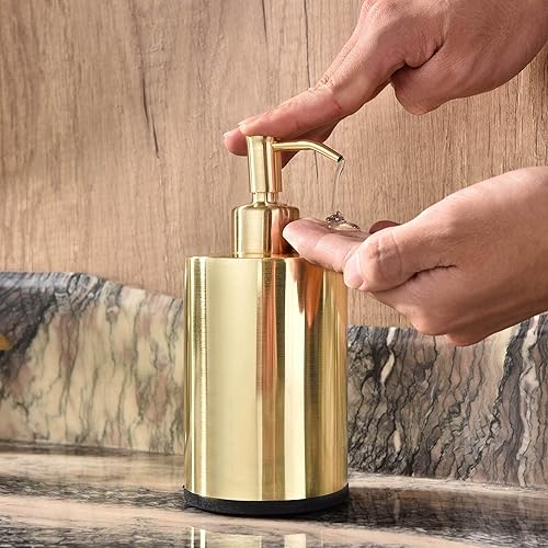 Miniatura 5 de Dispensador de jabón recargable de acero inoxidable, botella de 15 onzas, oro antioxidante, uso de cocina y baño