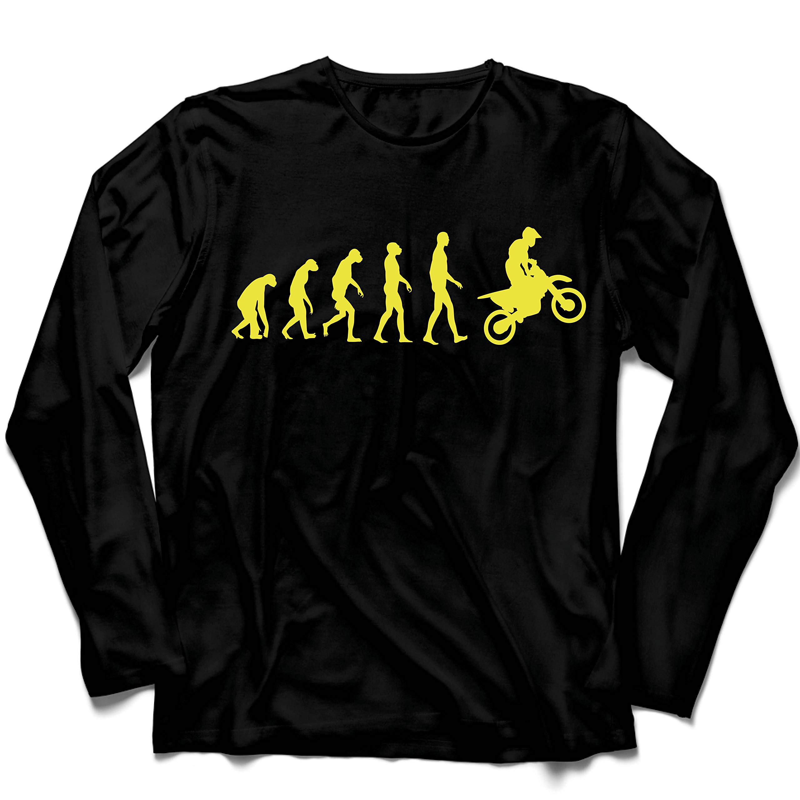 lepni.me Mens T Shirt Motocross Evolution Dirt Bike Motorcycle Gear Racing Wear Motorbike Off-Roading (XXXX-Large Black Yellow)