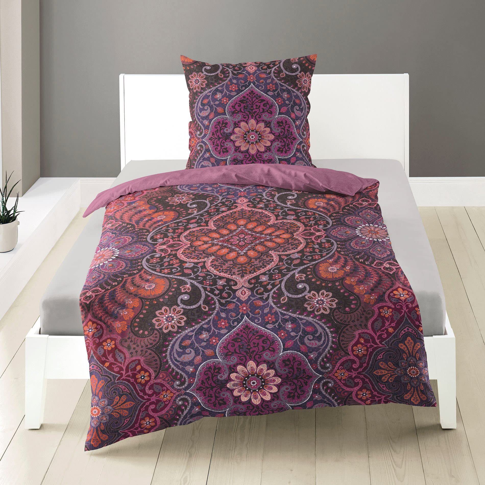 Jekatex Baumwoll-Satin Bettwäsche FLORENZIA (200_x_200_cm)