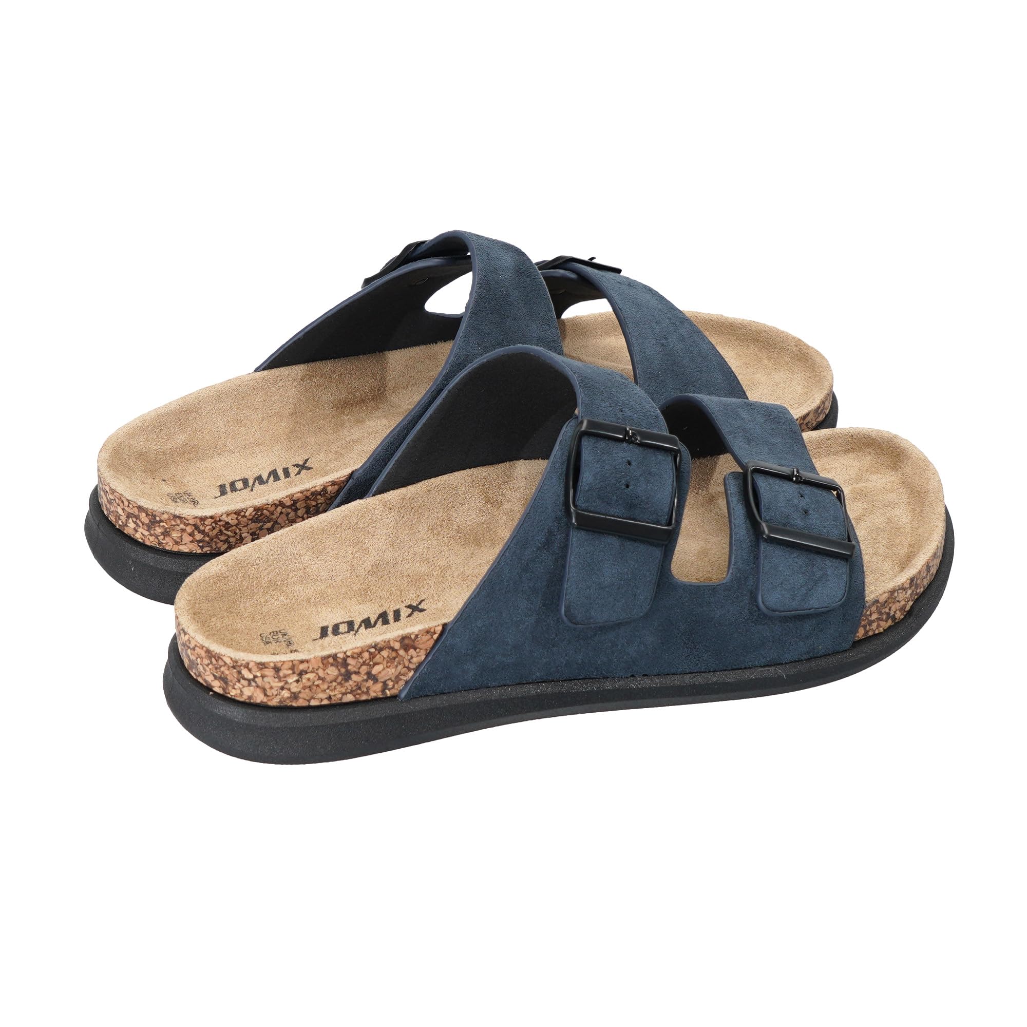 JOMIX Sandalias Hombre Verano Moda Chanclas de Dos Tiras Ajustables con Hebilla Suela de Corcho Sintético Zapatillas de Playa Piscina Casa Casual