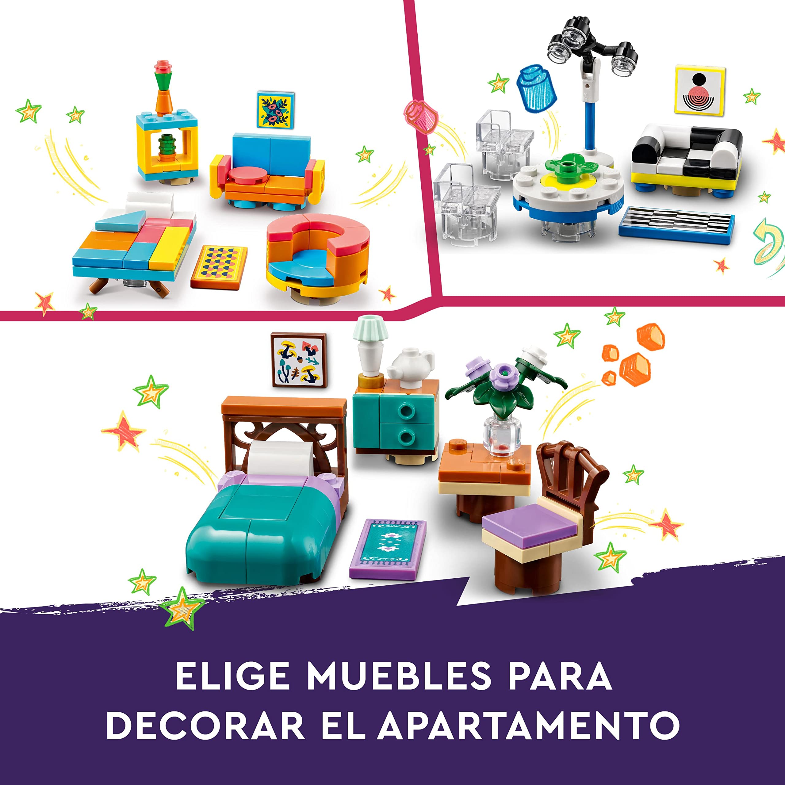 LEGO 41732 Friends Floristería y Tienda de Diseño del Centro, Casa de Muñecas para Decorar, Regalos para Niñas y Niños de 12 Años y Adolescentes, 9 Personajes, Juguete Personalizable para Construir