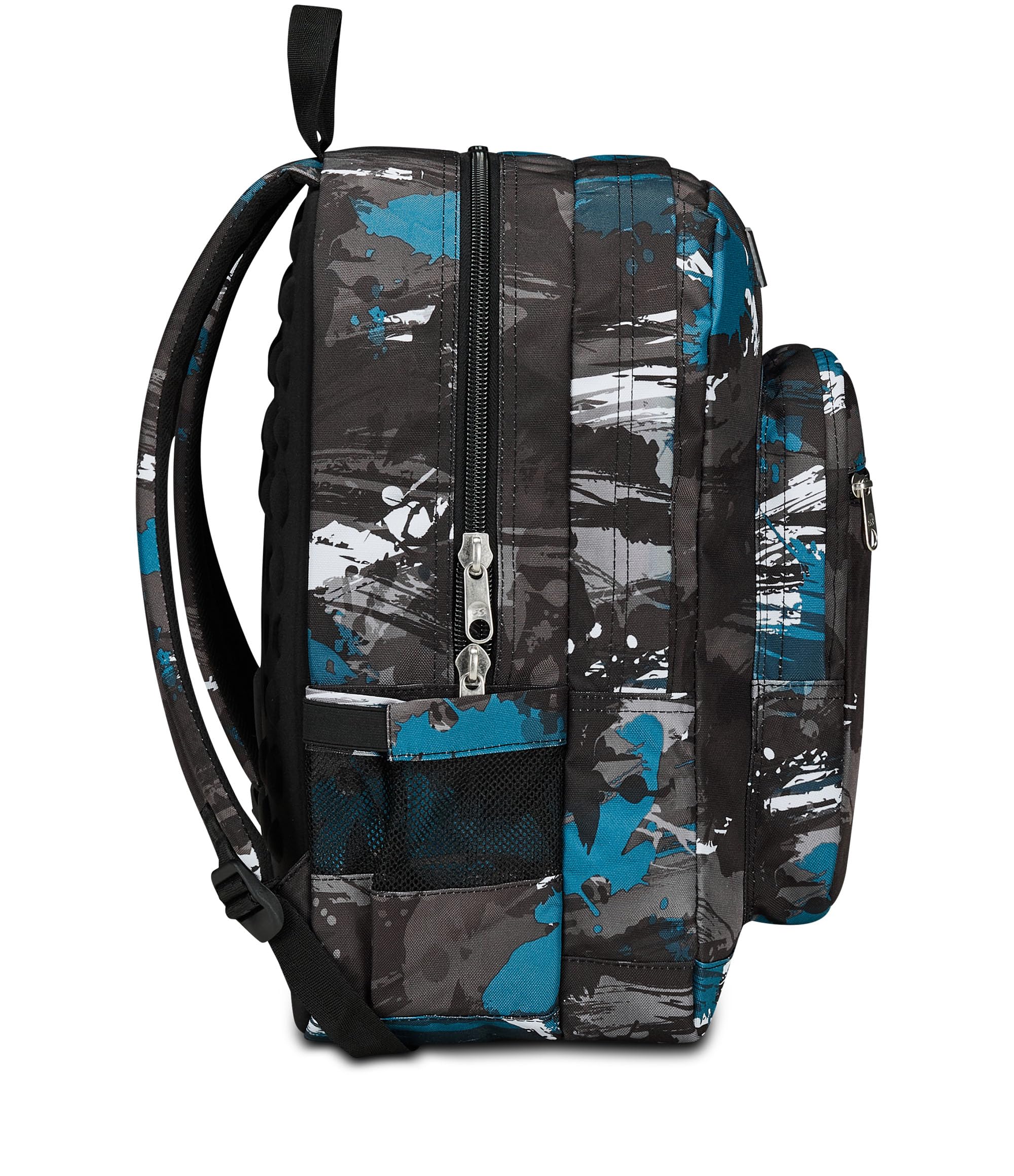 Seven Freethink Zaino Scuola Media e Superiore Ragazzo, 34L, Doppio Scomparto, Tasca PC e Borraccia, Ricarica USB, Nero Verde