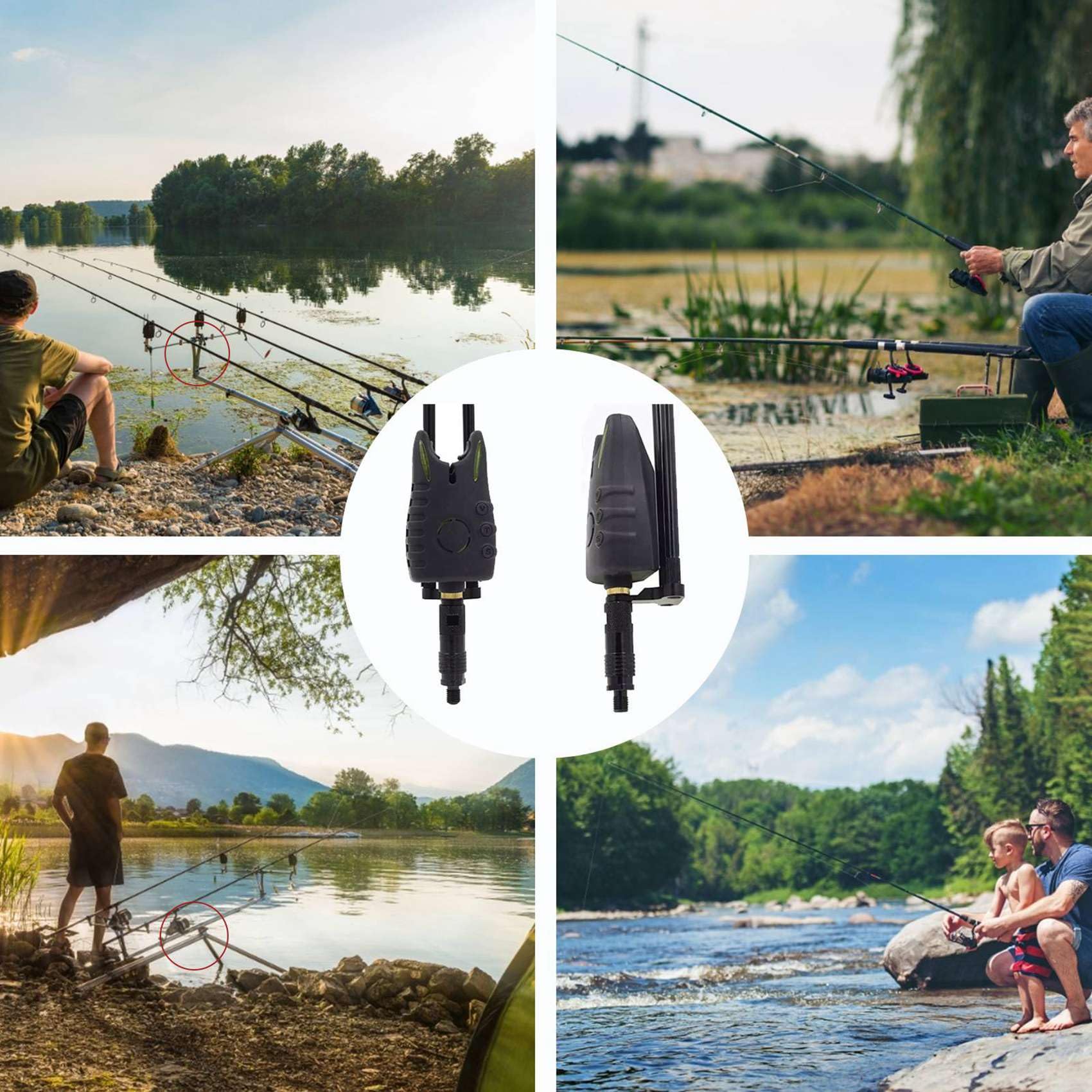 3X Barres Anti-Chute de Pêche à la Carpe en Alliage D'Aluminium pour Alarmes de Morsure Coupe-Vent Anti-Chute Barre Anti-Chute Matériel de Pêche à la Carpe
