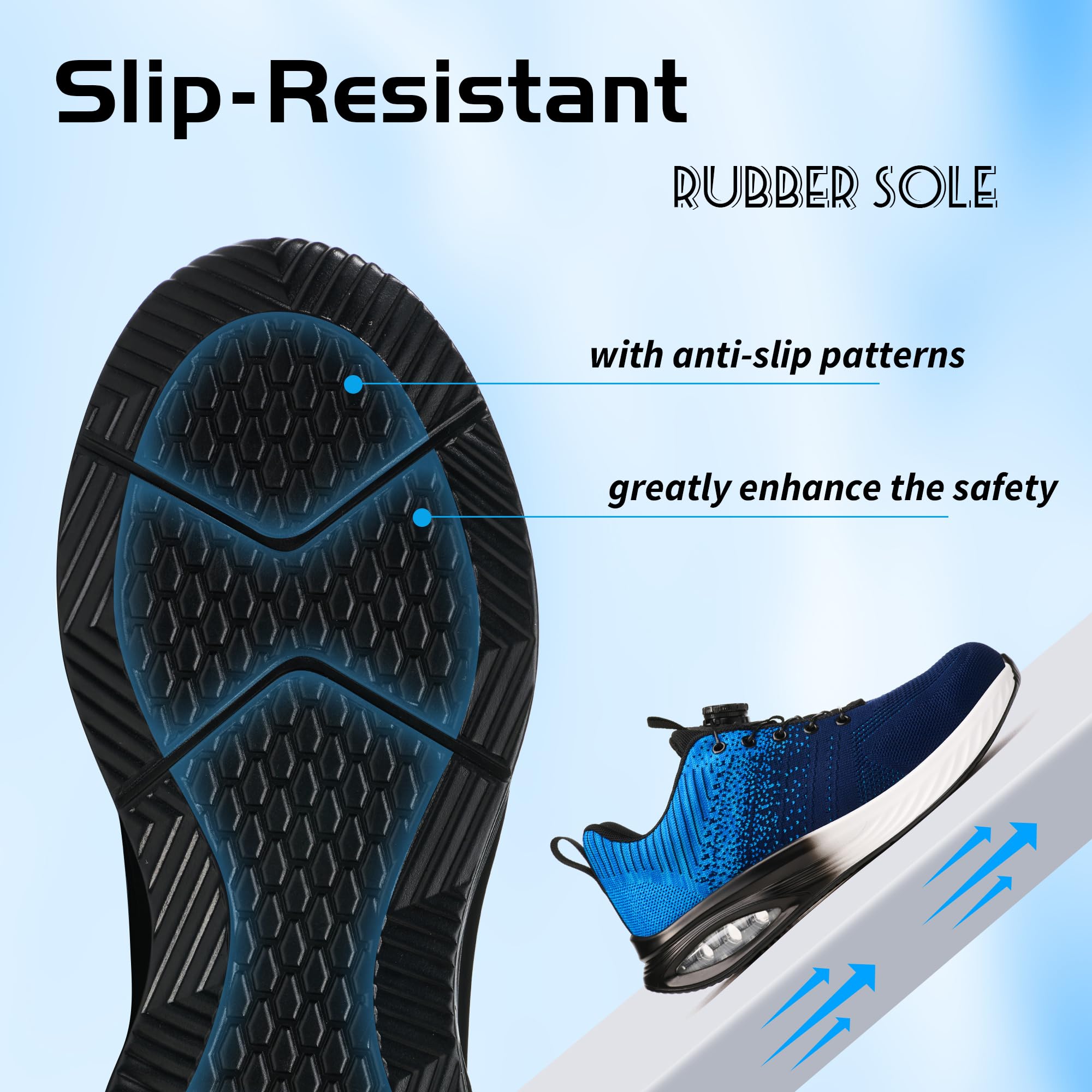 Zapatos de Seguridad Hombre Mujer Ligero Zapatillas de Trabajo Antideslizante Transpirable Zapatillas de Seguridad con Puntera de Acero Comodo