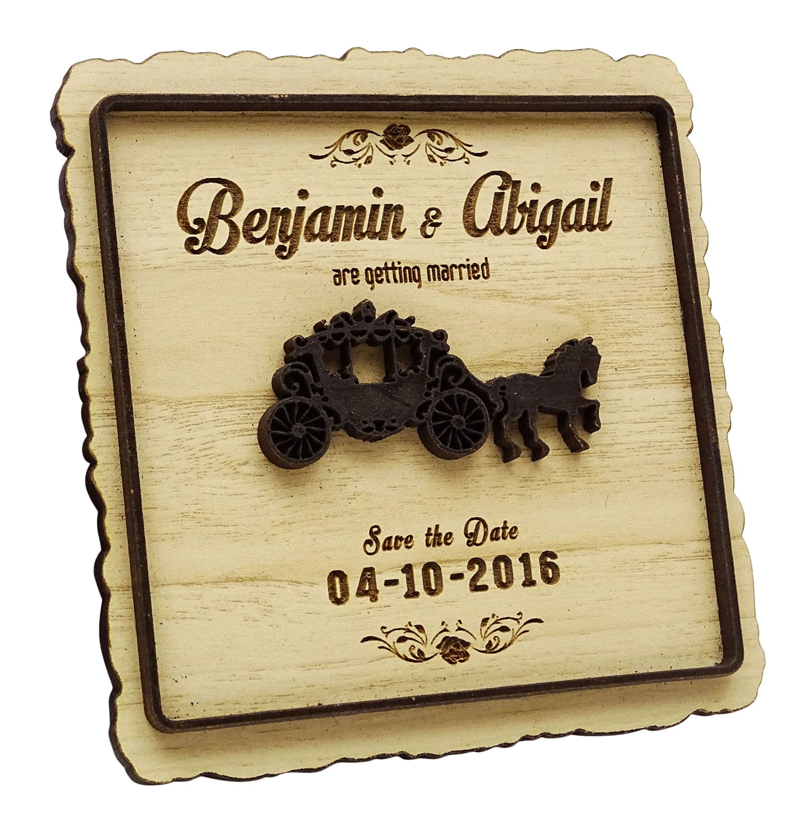 Boda Personalizada la Fecha Imanes de Madera de Madera del imán 50 Anuncio de Boda Idea Grabado