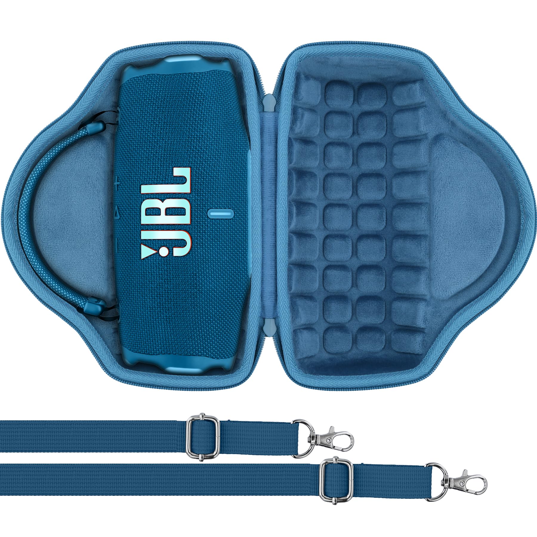 Aenllosi for JBL Charge 6 Wireless Bluetooth Speaker Hard Case with Adjustable Shoulder Strap Blue Case Only