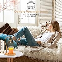 Vista 6 de Lámpara calentadora de velas con temporizador, calentador eléctrico de cera de fragancia regulable, elegante decoración del hogar, calentador