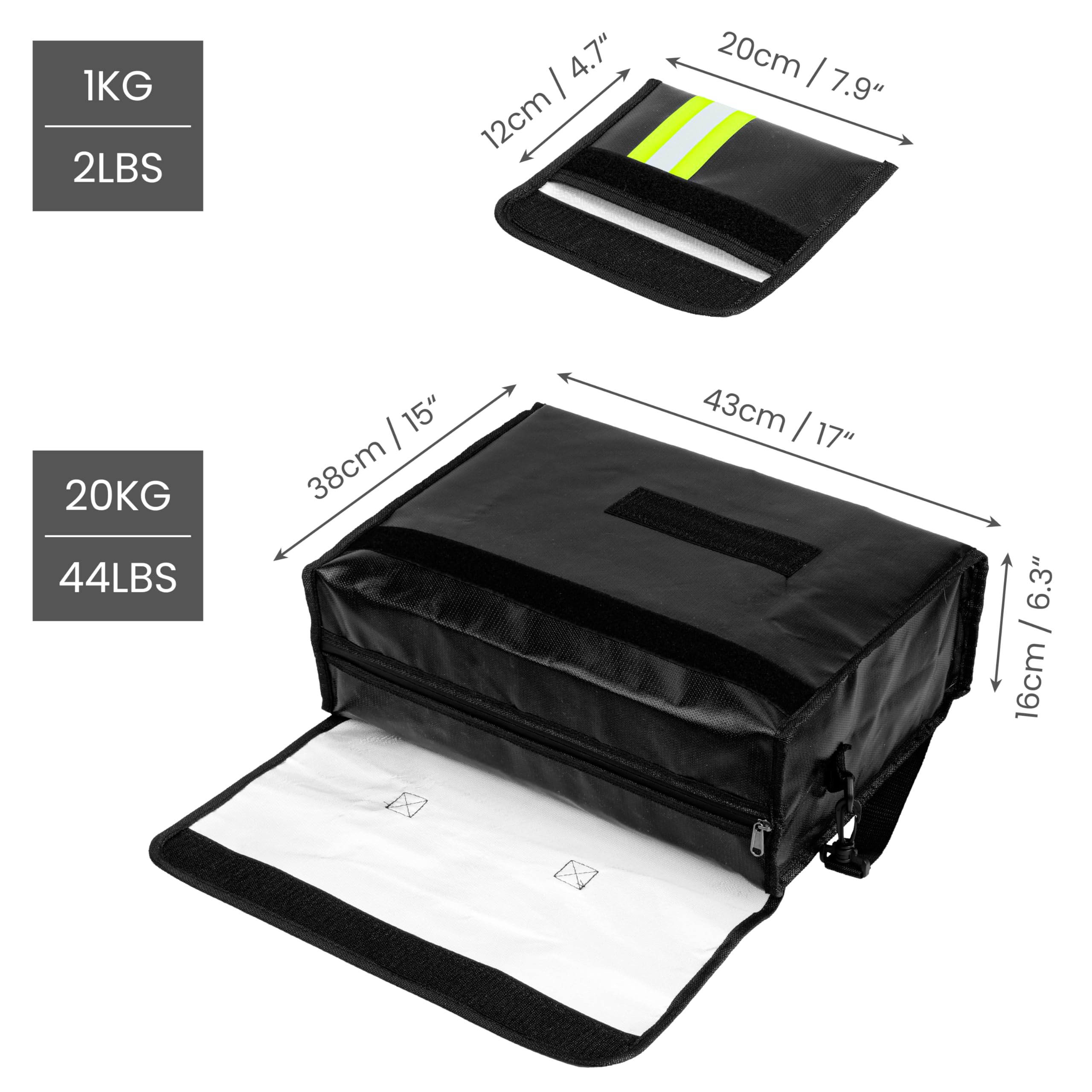 Lot De 2 Porte-documents Ignifuges Belle Vous - Formats A4 Et A5 - Protection Feu Et Eau Pour Documents