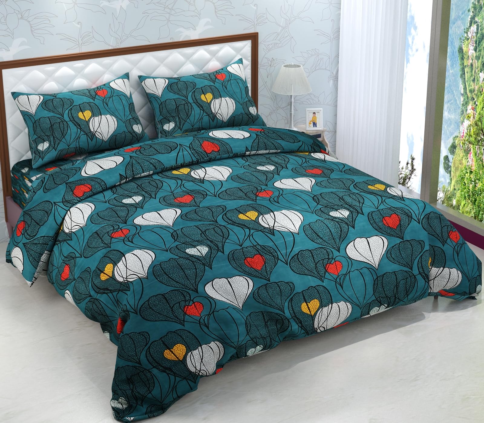 Soniasaa® Prime Collection 270 TC Cotton-Blend Fabric Double Sized(90x90) Inch 1 Bedsheet with 2 Pillow Covers - Double Bedsheet for Double Bed Soft-Touch Skin Friendly (B0CFF864B1) Amazon Price History, Amazon Price Tracker