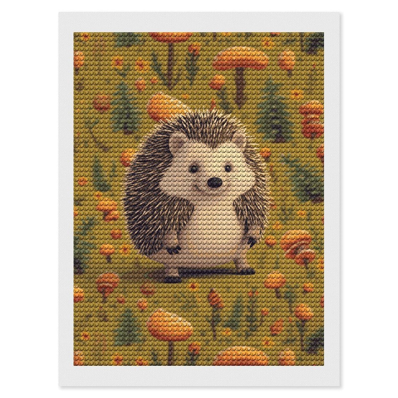 DWVTSLH Hedgehog Diamond Painting Kits for Adults, Personalized Diamond Photo Art Full Drill, DIY 5D Diamond Art Painting Kits for Beginners, Home Wall Decor 12"x16"