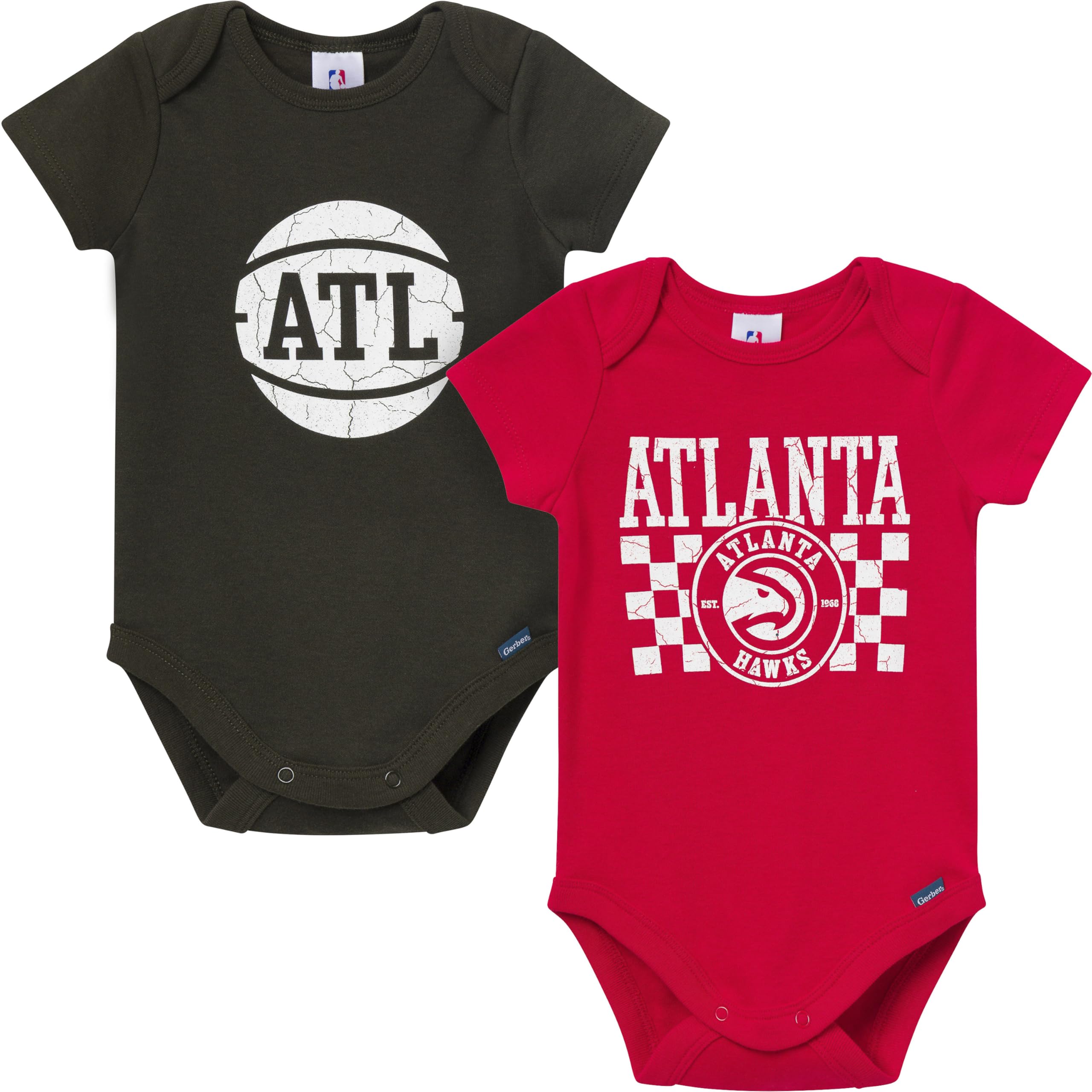 Gerber Baby NBA Boys &amp; Girls 2-Pack Short Sleeve Onesie Bodysuits