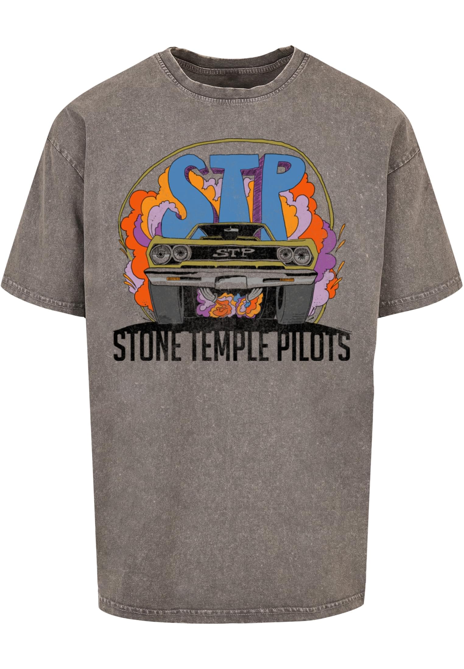 Merchcode Mp5001731-stone Temple Pilots-Vintage Muscle Acid Washed Oversize Tee T-Shirt, Asfalto, XL Uomo