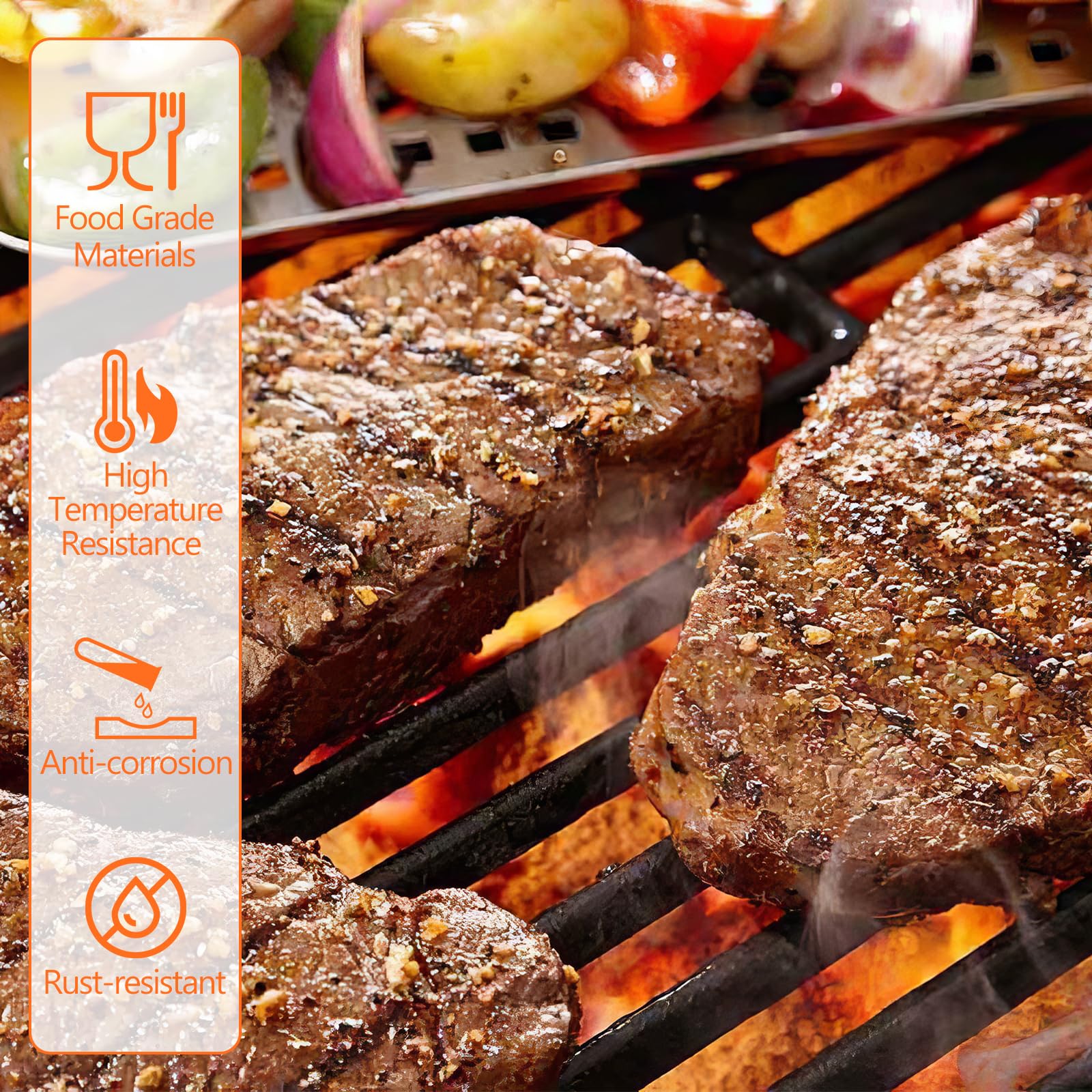 Gusseisen Grillrost 45x35cm für Rösle Videro G4-S, Allflame Prime 4, Enders Kansas Pro 4, Uniq 4 IK Cruster, Napoleon Rogue 525, Prestige 500, 2 Stück