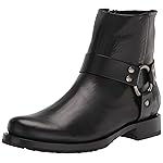 Frye Veronica Harness Short 6" Booties for Women - Leather Upper with Luxurious Leather Lining, Inside Zipper, Snap Harness, and Rubber Lug Outsole, Black - 10 M