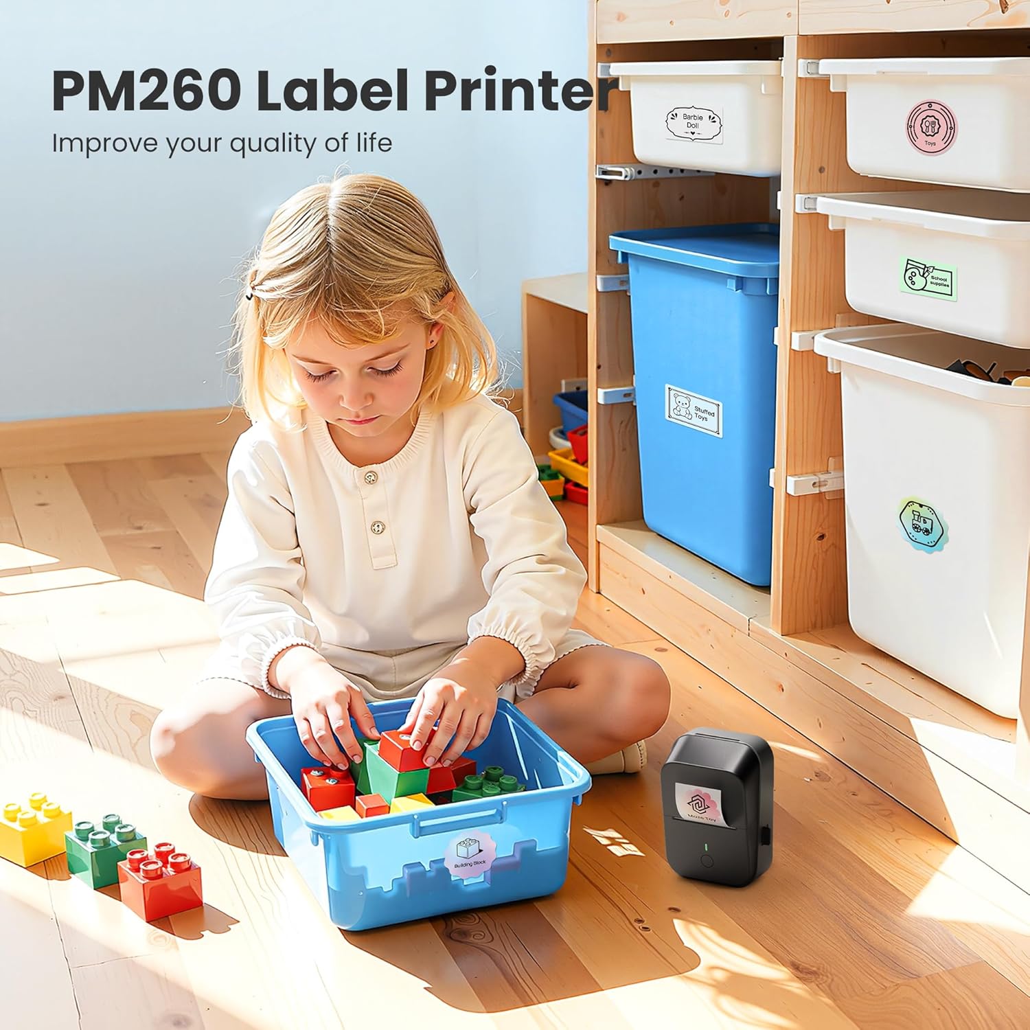 Label Maker Machine with Tape, 2 Inch Bluetooth Thermal Label Printer, Inkless Portable Sticker Printer with Multiple